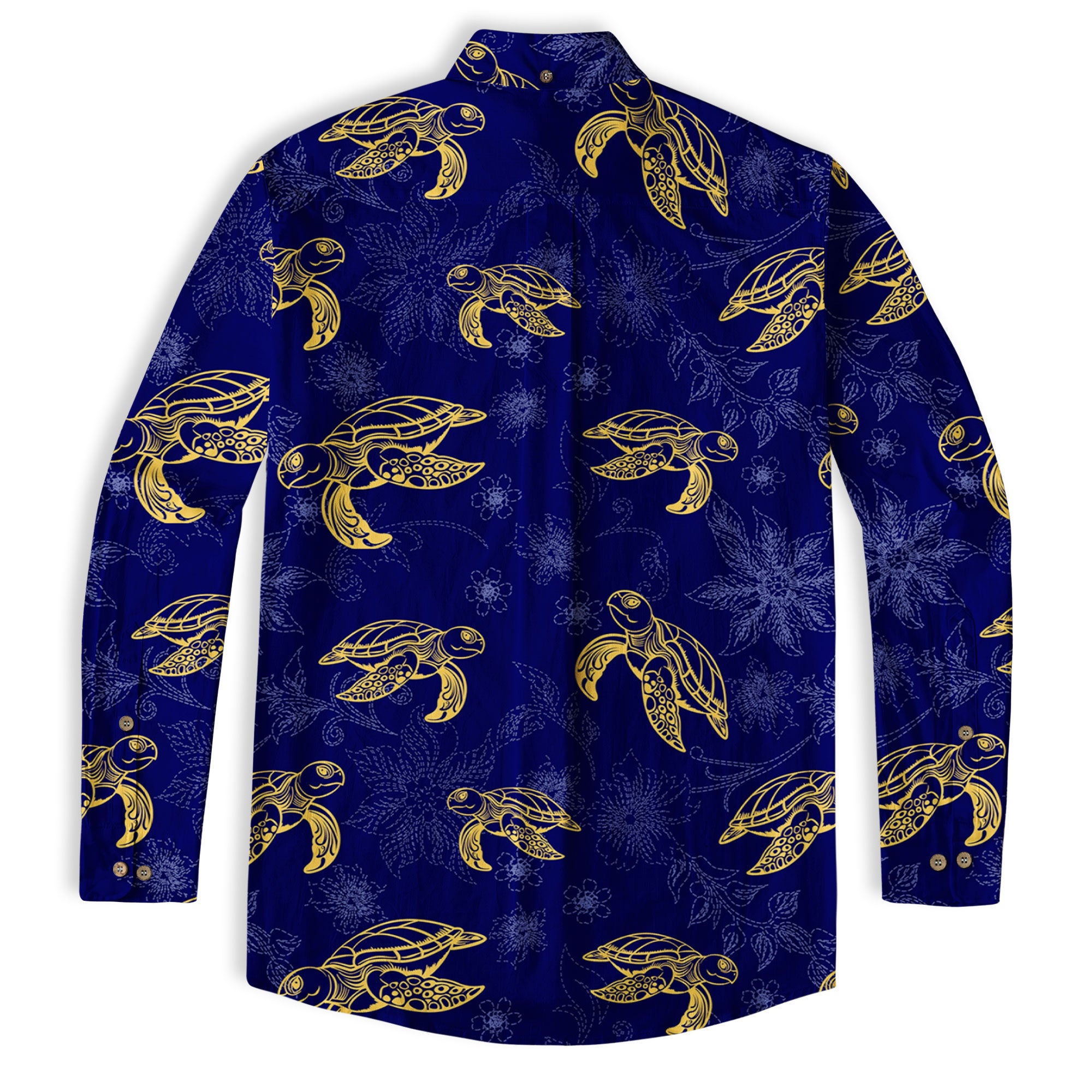 Turtle Hawaiian Long Sleeve Shirt for Men, Ocean Hawaiian Long Shirt - The Palmix