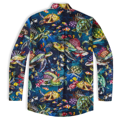 Tropical Turtle Hawaiian Shirts for Men Women, Sea Turtle Aloha Summer Beach Shirt - The Palmix
