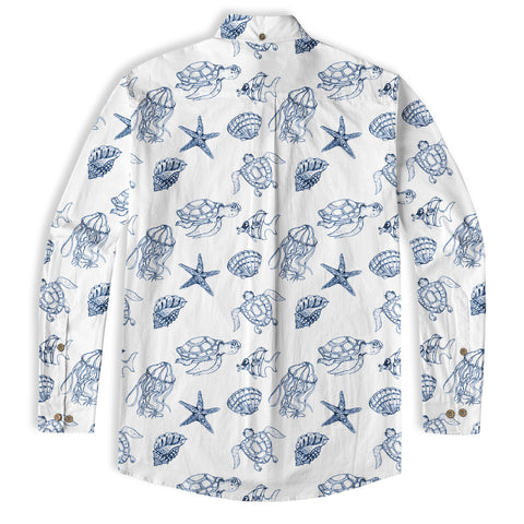 Sea Turtle Hawaiian Shirts for Men Women Youth, Vintage Sea Turtle Aloha Summer Beach Shirt - The Palmix