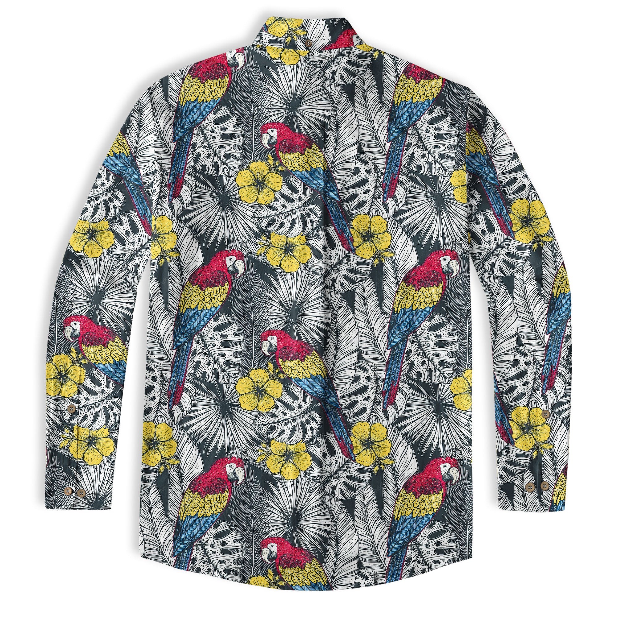 Floral Parrot Summer Beach Hawaiian Shirt, Colorful Parrot Pattern Hawaii Shirt - The Palmix