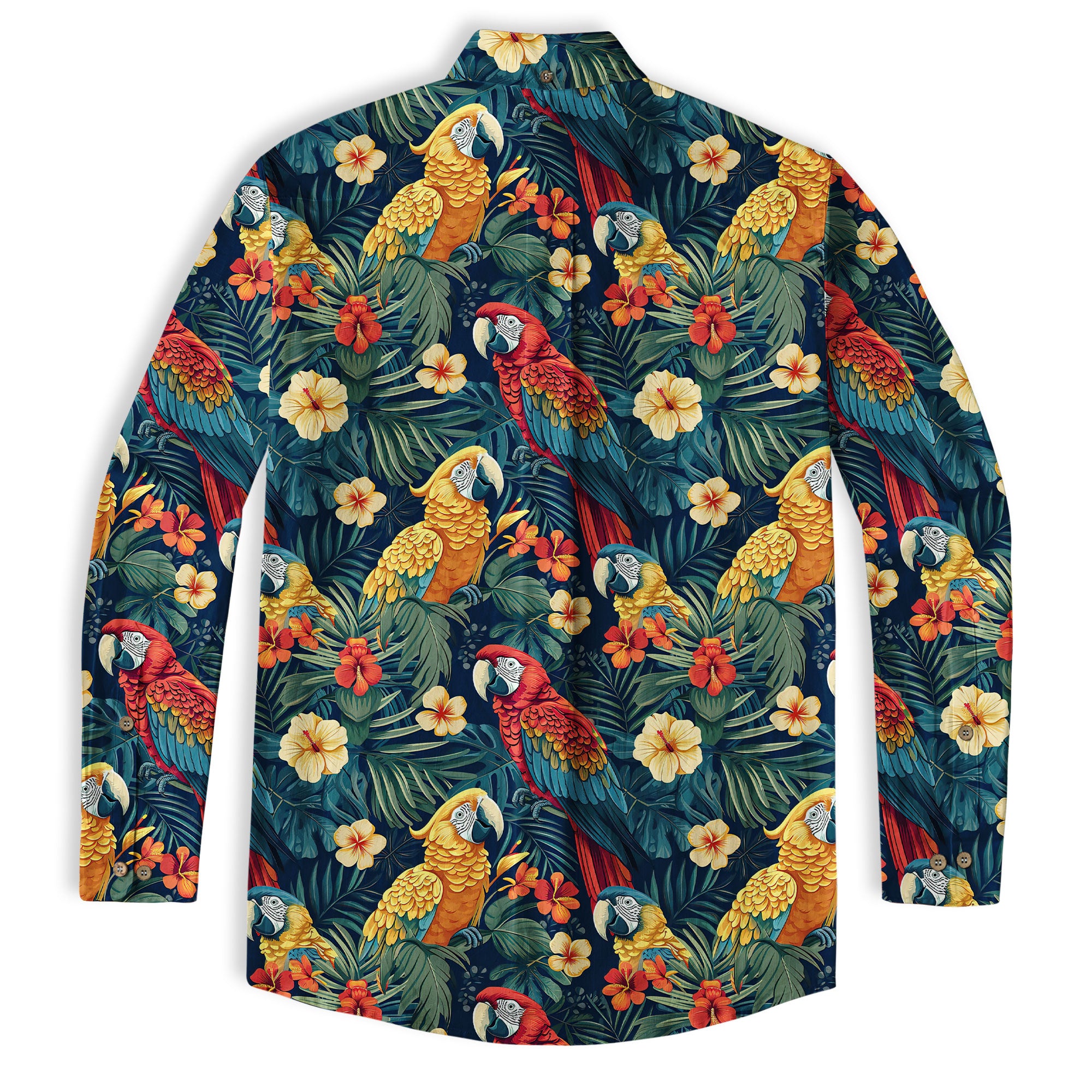 Floral Parrot Summer Beach Hawaiian Shirt, Colorful Parrot Pattern Hawaii Shirt - The Palmix