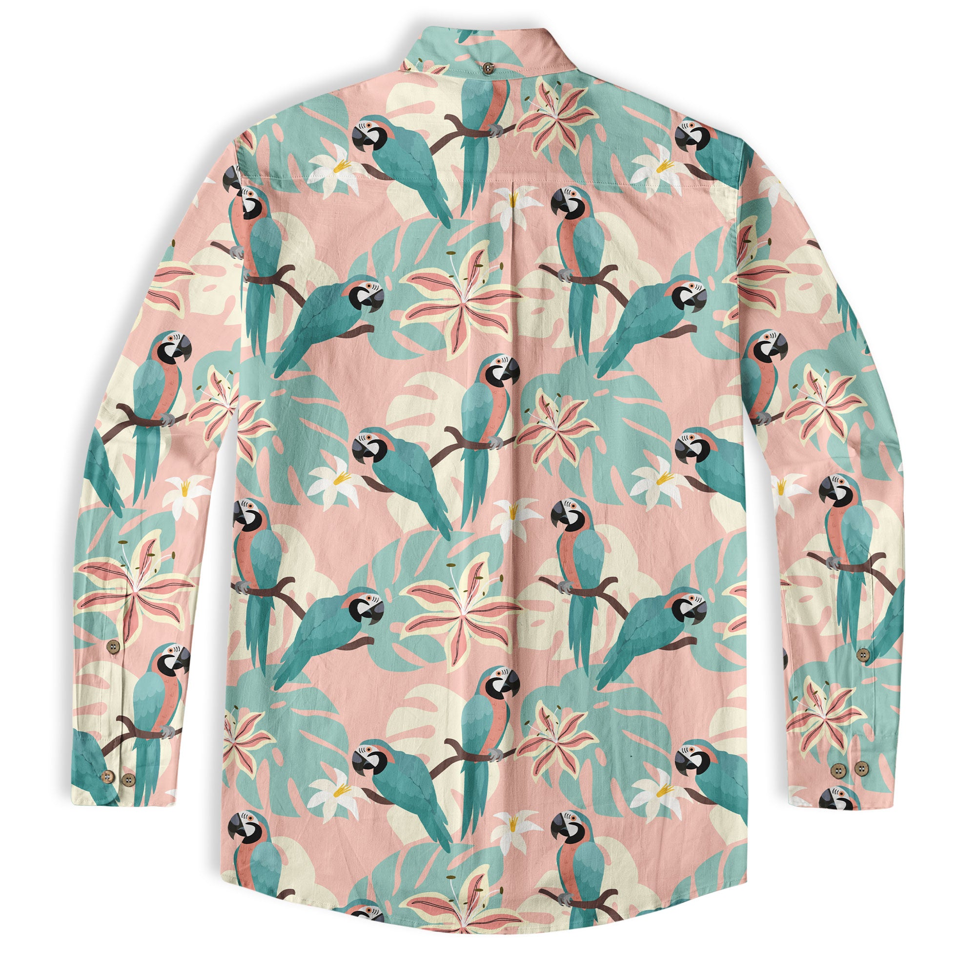 Tropical Parrot Summer Hawaiian Shirt, Colorful Parrot Flowers Pattern Hawaii Shirt - The Palmix