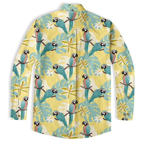 Tropical Parrot Summer Hawaiian Shirt, Colorful Parrot Flowers Pattern Hawaii Shirt - The Palmix