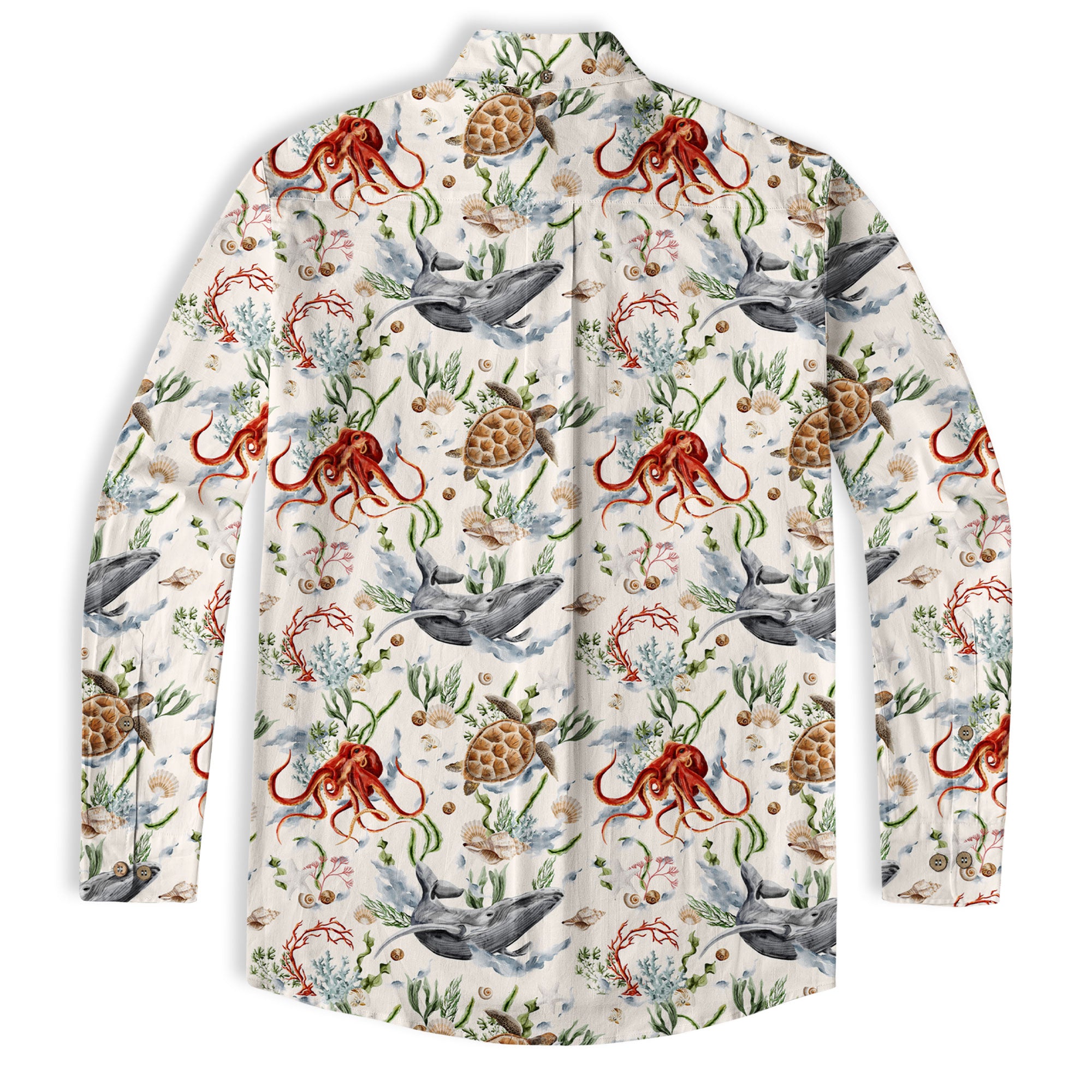 Sea Ocean Fish Women's Hawaiian Shirt, Sea Ocean Fish Print - The Palmix