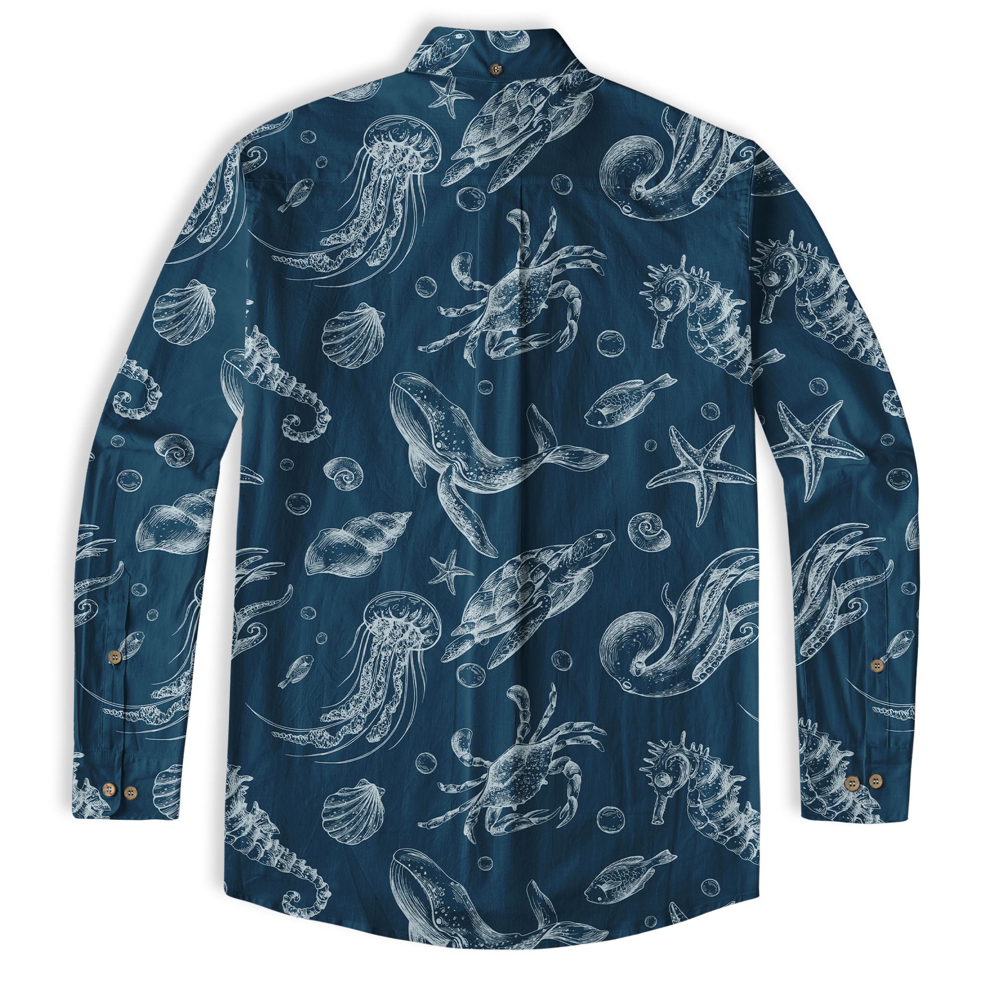 Sea Shells Animal Pattern Hawaii Shirt, Turtle Sea Shells Hawaiian Shirt for Men Women - The Palmix