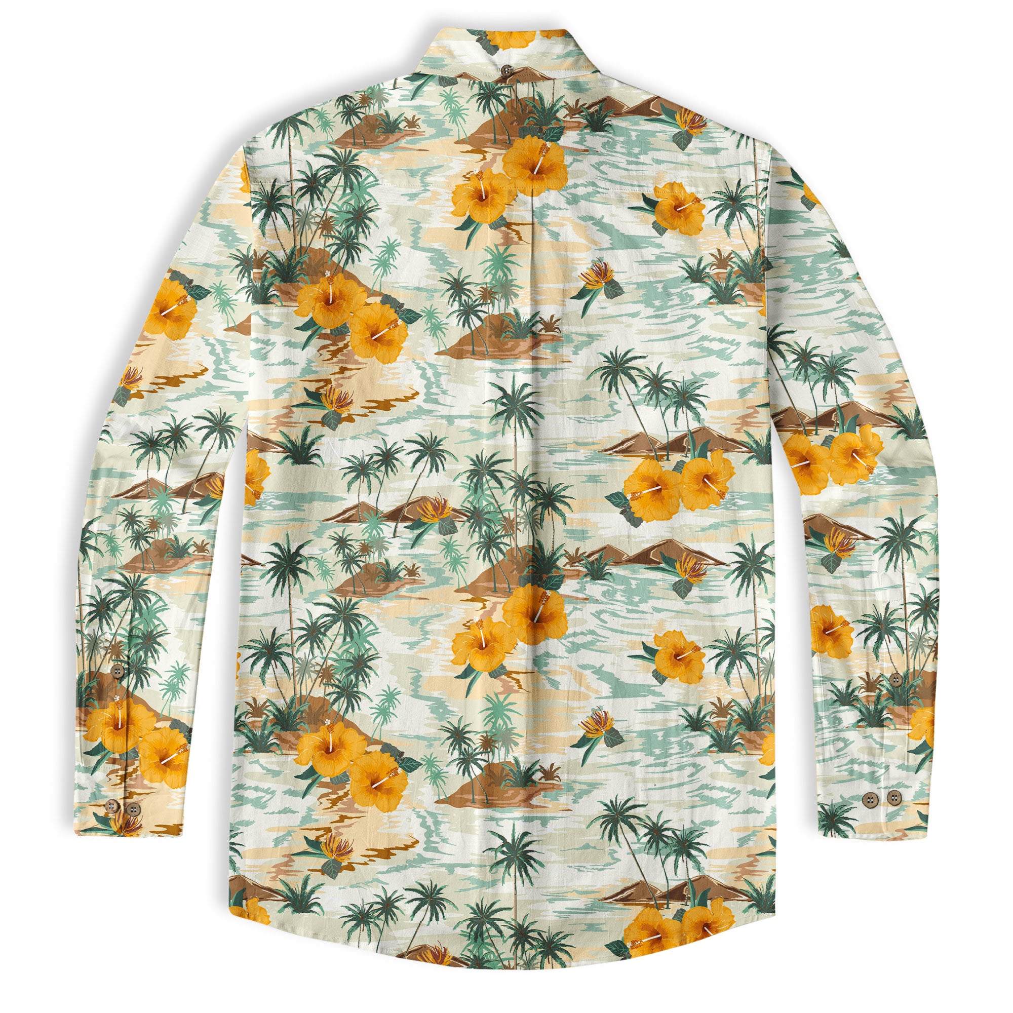 Ocean Animals Hawaiian Button Up Long Sleeve Shirt, Sea Hawaii Shirt - The Palmix