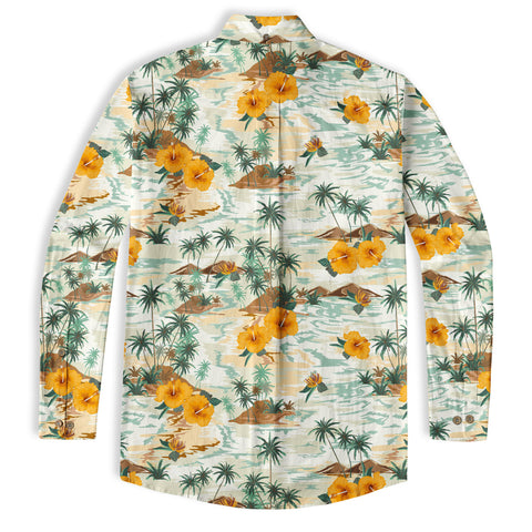 Ocean Animals Hawaiian Button Up Long Sleeve Shirt, Sea Hawaii Shirt - The Palmix