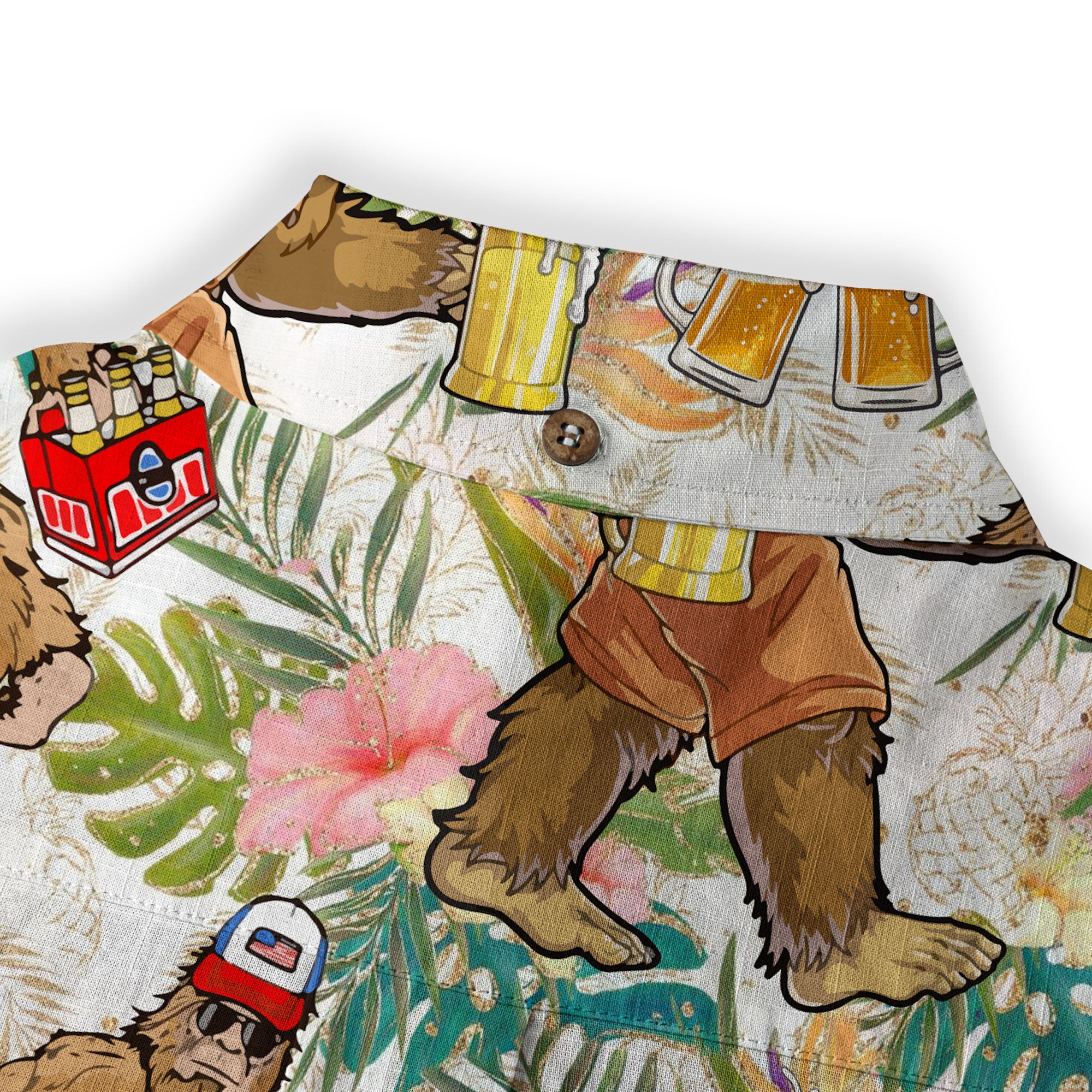 Bigfoot Beer Hawaiian Shirt, Tropical Beer Hawaiian Shirt Casual Button Down Short Sleeve Shirt - The Palmix