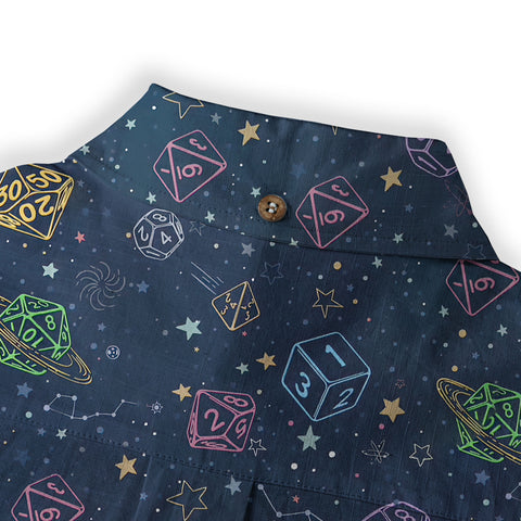 DD Dungeon Master Hawaiian Long Sleeve Shirt Dice Set Tabletop Games Button up Shirt Gifts - The Palmix