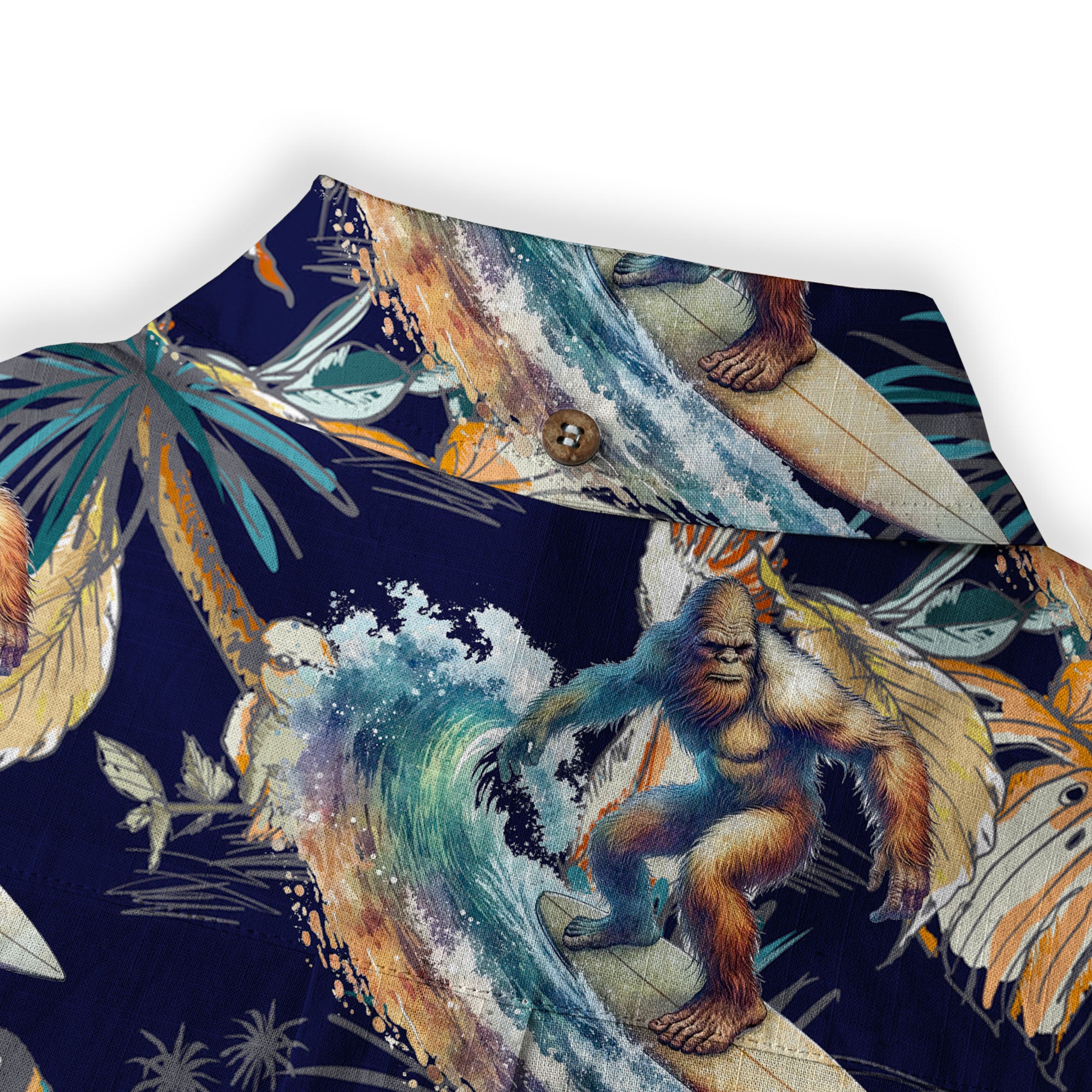Camo Bigfoot Hawaiian Shirt Men Women, Hibiscus Bigfoot Sasquatch Hawaiian Shirt, Bigfoot Summer Beach Aloha Short Sleeve Button Down - The Palmix