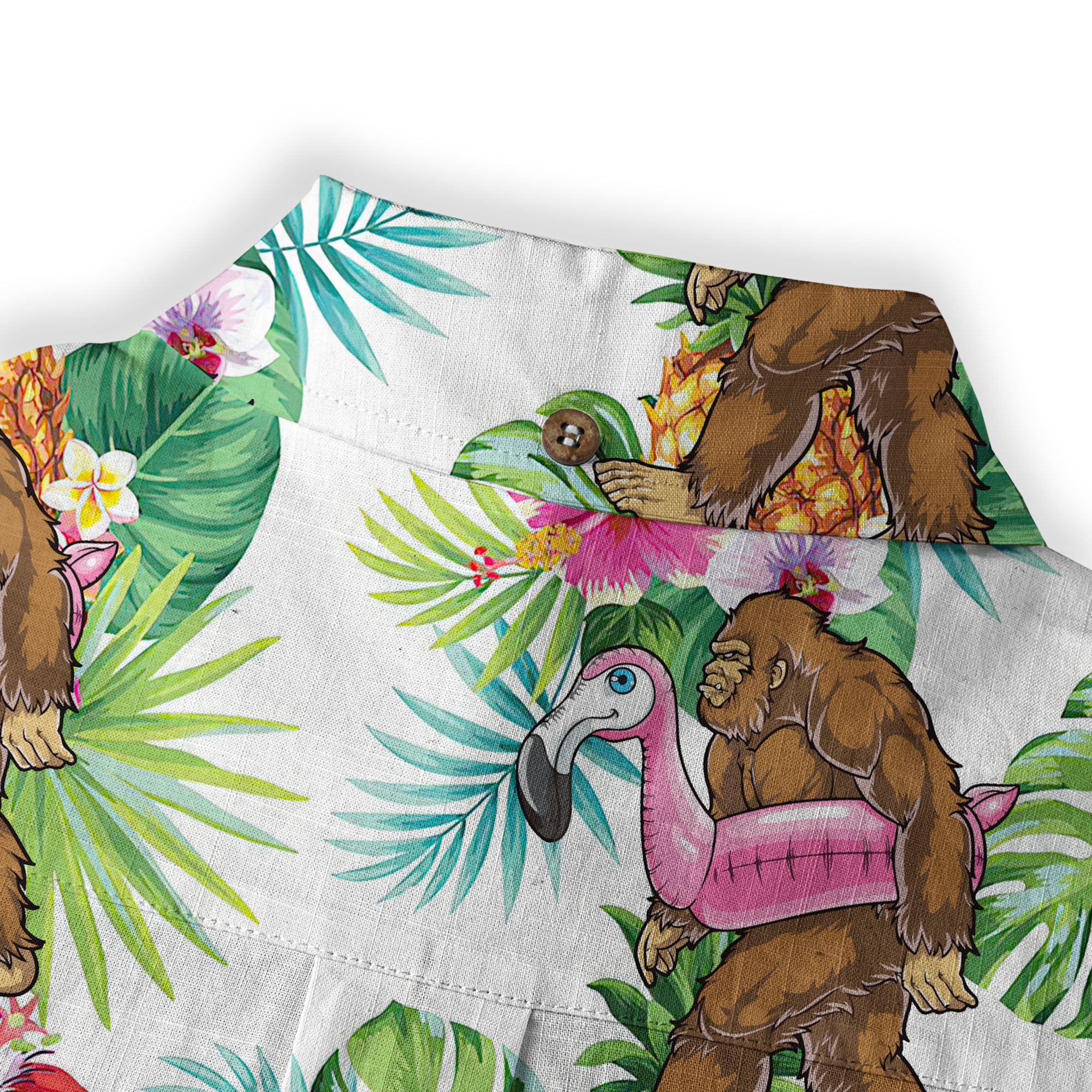 Camo Bigfoot Hawaiian Shirt Men Women, Hibiscus Bigfoot Sasquatch Hawaiian Shirt, Bigfoot Summer Beach Aloha Short Sleeve Button Down - The Palmix