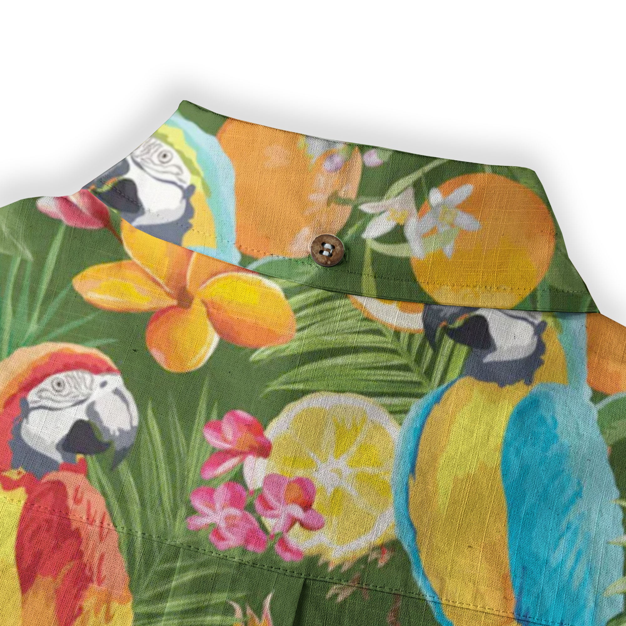 Parrot Lovers Hawaiian Long Sleeve Shirt for Men - Tropical Summer Button Down Hawaiian Shirts - The Palmix