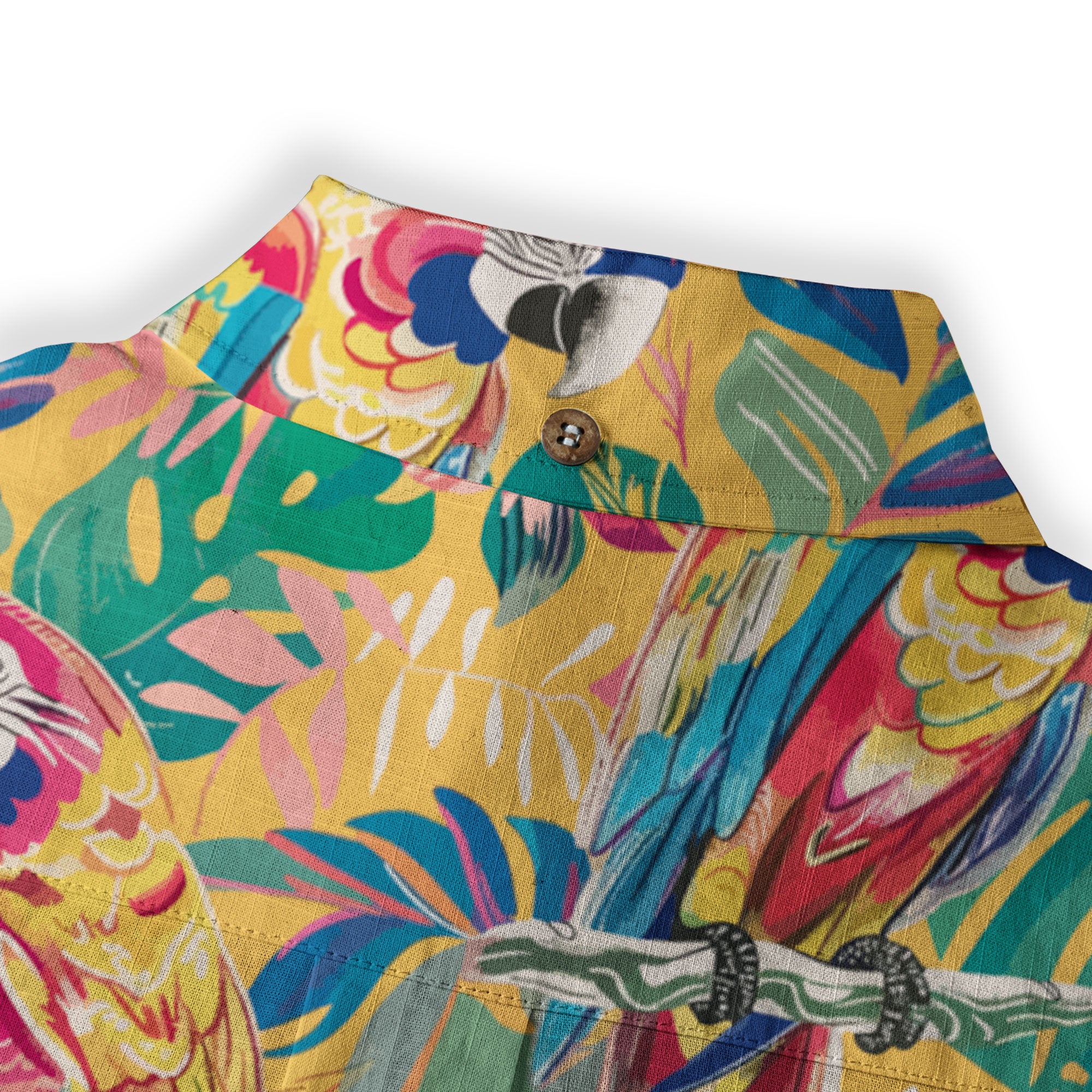 Parrot Lovers Hawaiian Long Sleeve Shirt for Men - Tropical Summer Button Down Hawaiian Shirts - The Palmix