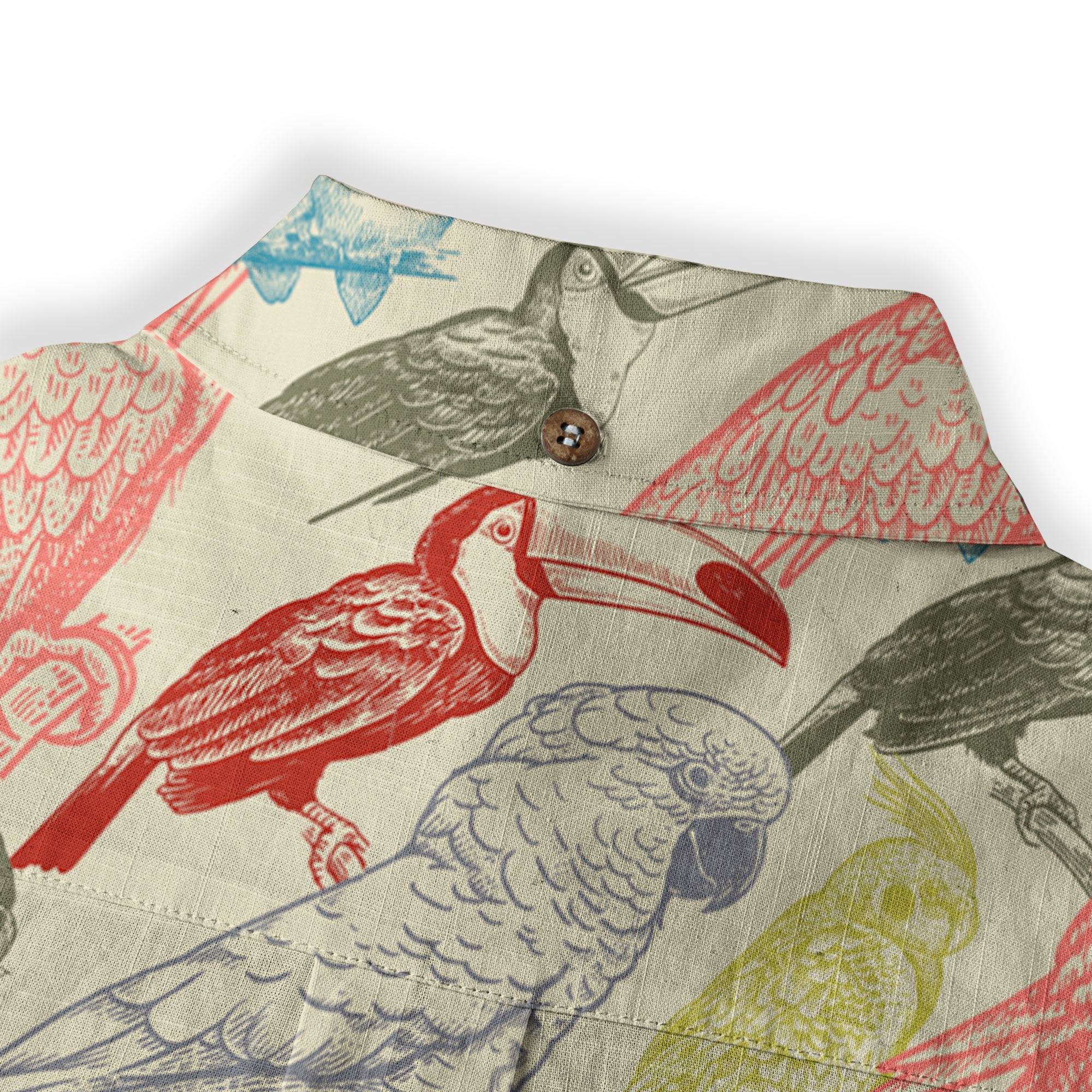 Parrot Hawaiian Long Sleeve Shirt, Tropical Hawaiian Long Shirt, Summer Hawaiian Beach Shirt - The Palmix