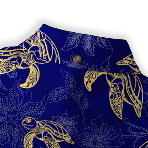 Turtle Hawaiian Long Sleeve Shirt for Men, Ocean Hawaiian Long Shirt - The Palmix