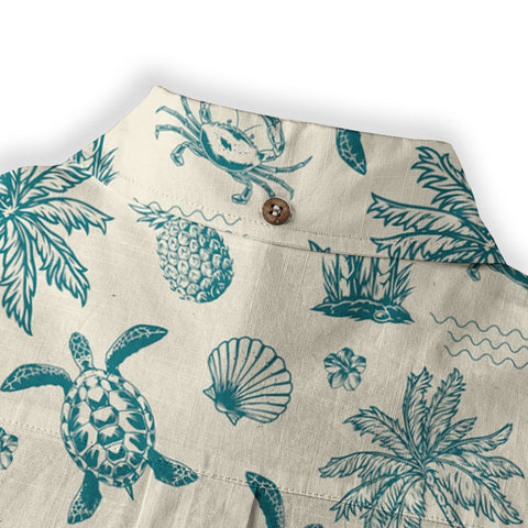 Turtle Aloha Shirt, Turtle Ocean Hawaiian Shirt - The Palmix