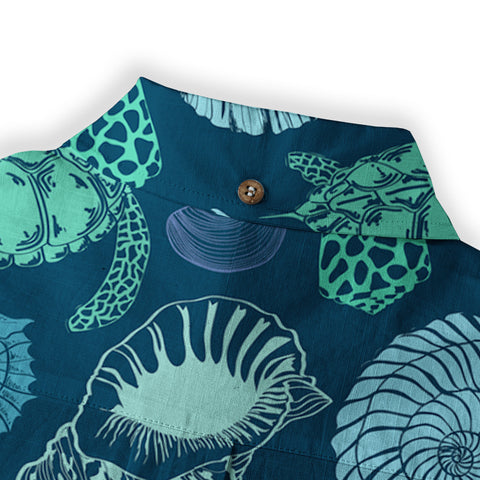 Turtle Aloha Shirt, Turtle Ocean Hawaiian Shirt - The Palmix