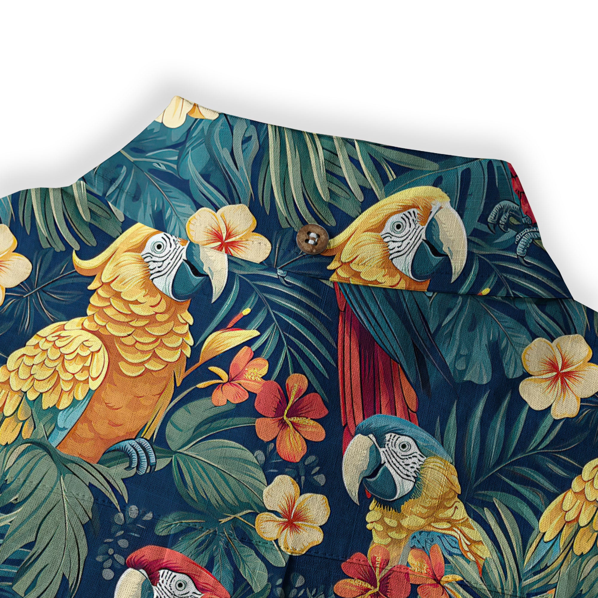 Floral Parrot Summer Beach Hawaiian Shirt, Colorful Parrot Pattern Hawaii Shirt - The Palmix