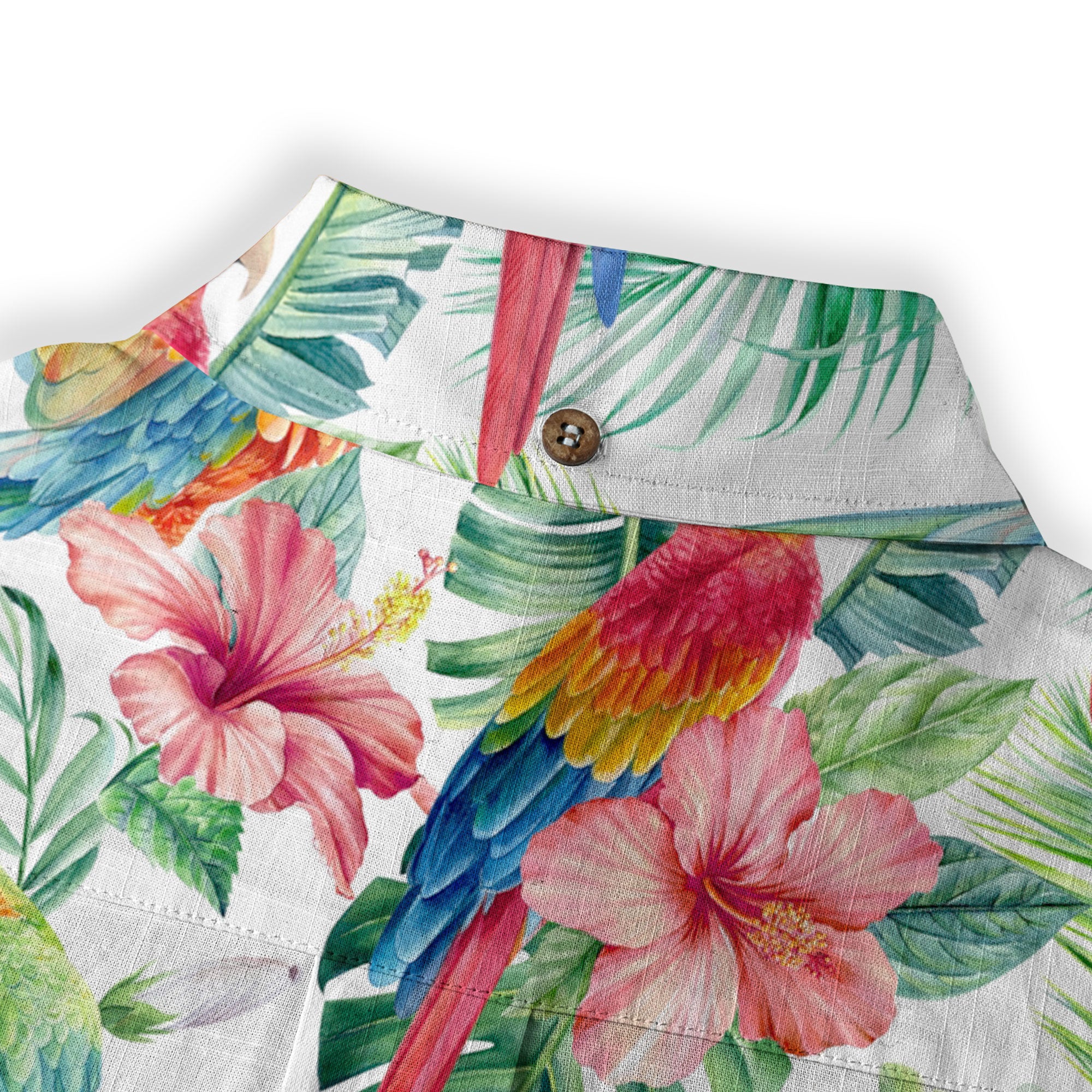 Floral Parrot Summer Beach Hawaiian Shirt, Colorful Parrot Pattern Hawaii Shirt - The Palmix