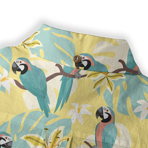 Tropical Parrot Summer Hawaiian Shirt, Colorful Parrot Flowers Pattern Hawaii Shirt - The Palmix