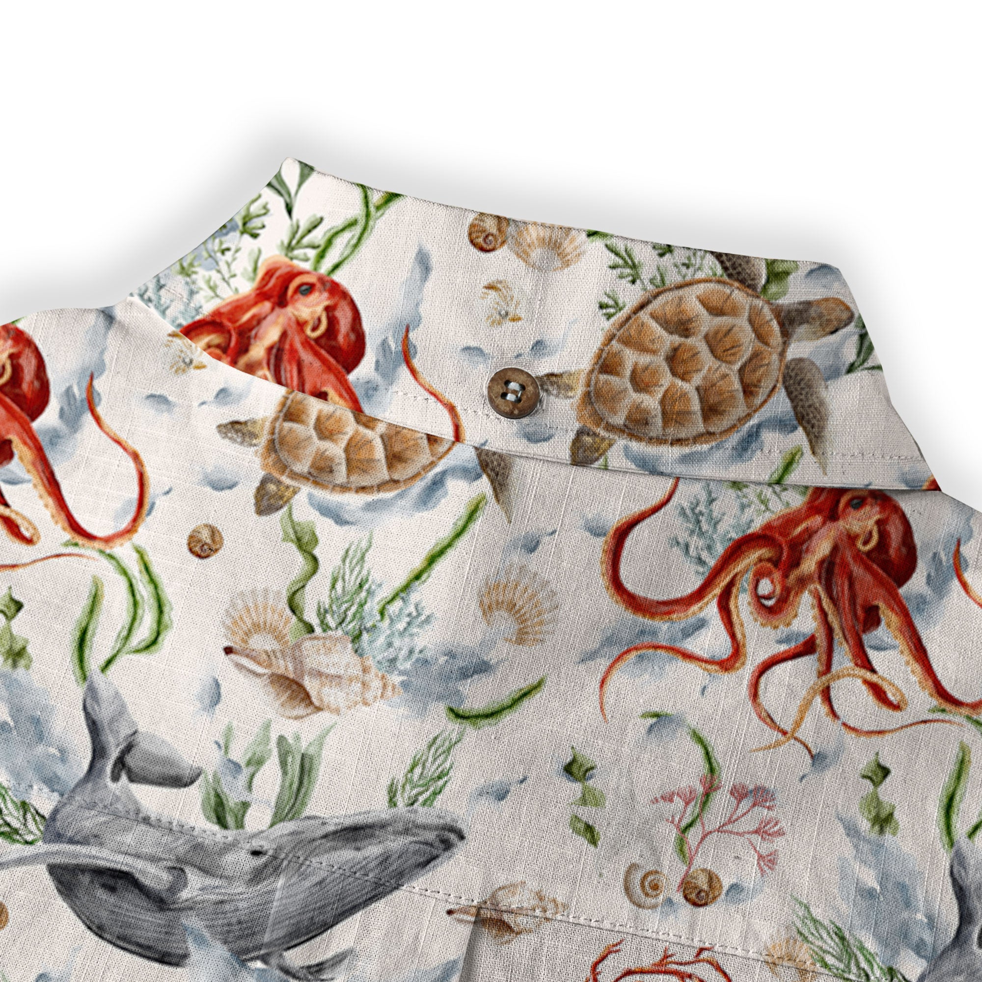 Sea Ocean Fish Women's Hawaiian Shirt, Sea Ocean Fish Print - The Palmix
