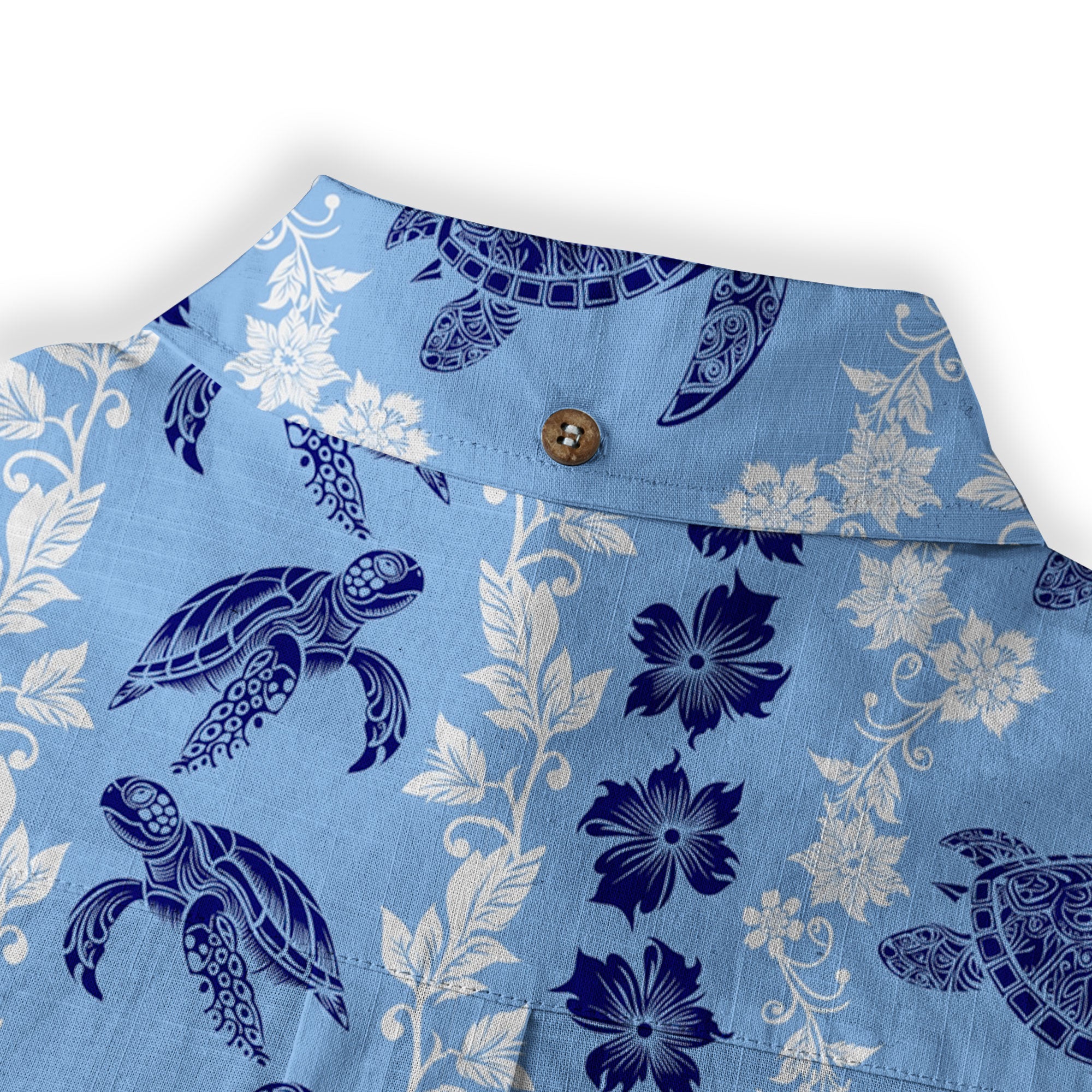 Ocean Animals Women's Hawaiian Shirt, Ocean Theme Hawaiian Print - The Palmix