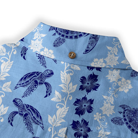 Ocean Animals Women's Hawaiian Shirt, Ocean Theme Hawaiian Print - The Palmix