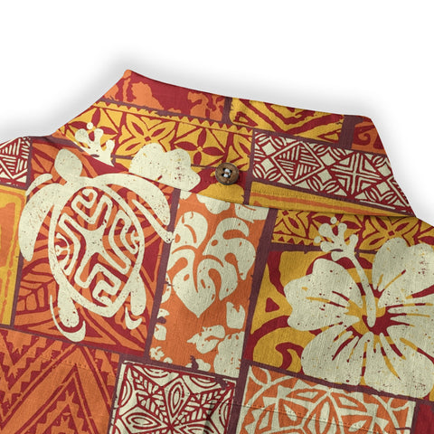 Maori Pattern Short Sleeve Luau Beach Aloha Hawaiian Shirt, Vintage Hawaiian Pattern Shirt - The Palmix