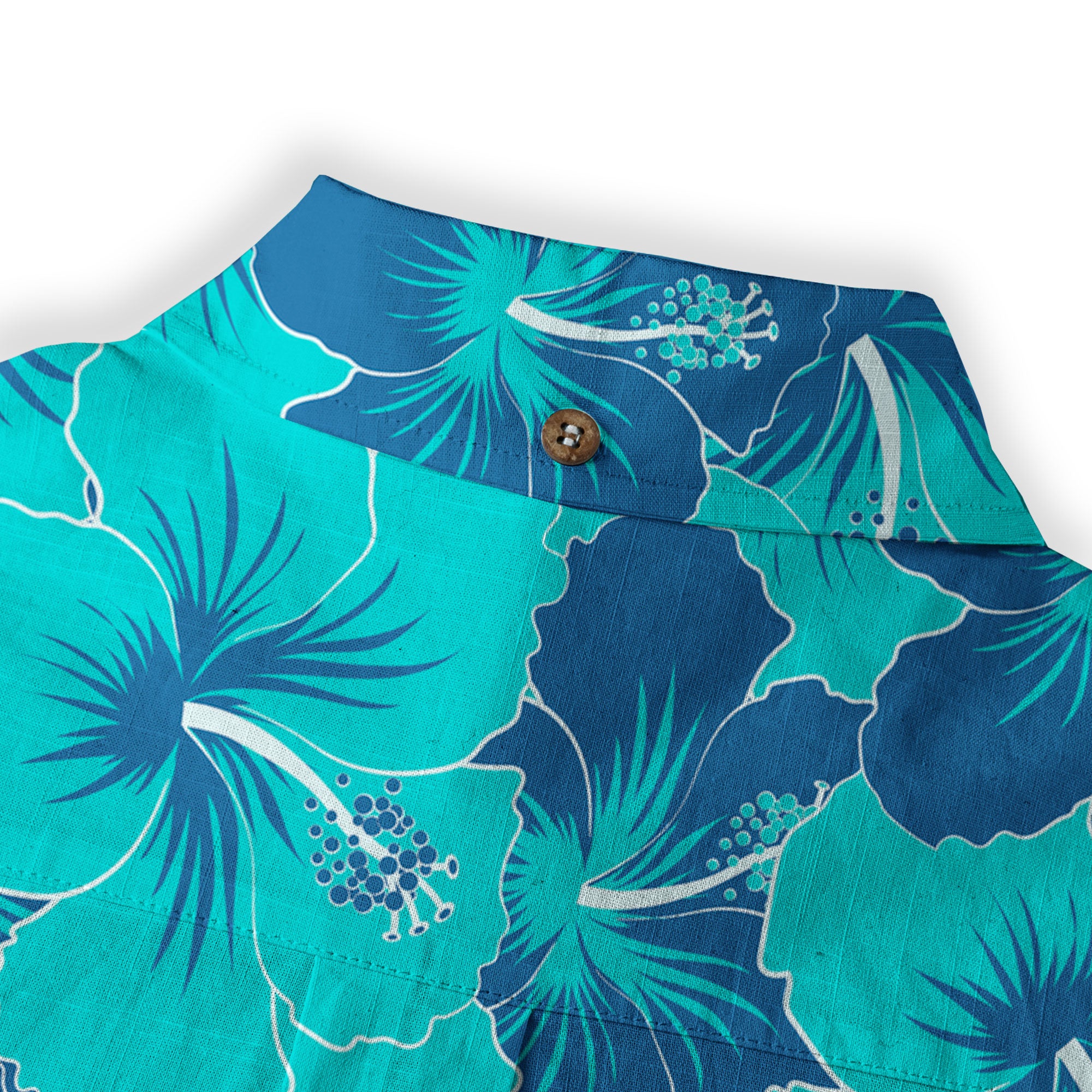 Hibiscus Floral Pattern Hawaii Shirt, Palm Leaves Summer Beach Shirt - The Palmix