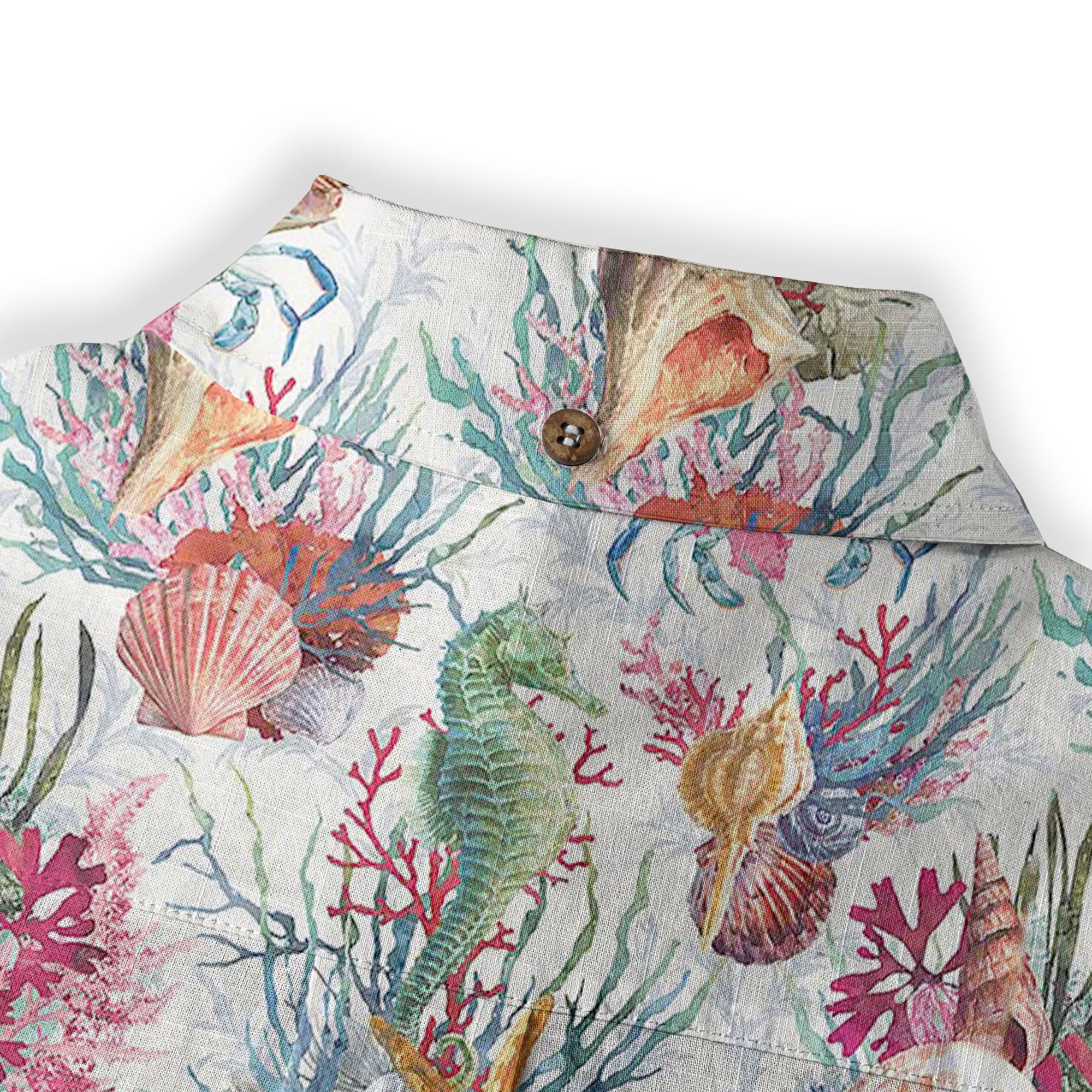 Ocean Animals Hawaiian Button Up Long Sleeve Shirt, Sea Hawaii Shirt - The Palmix