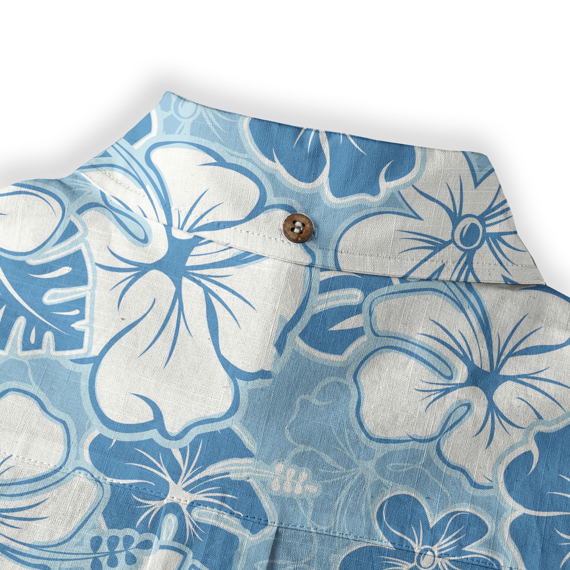 Hibiscus Floral Pattern Hawaiian Button Up Long Sleeve Shirt, Sea Hawaii Shirt - The Palmix