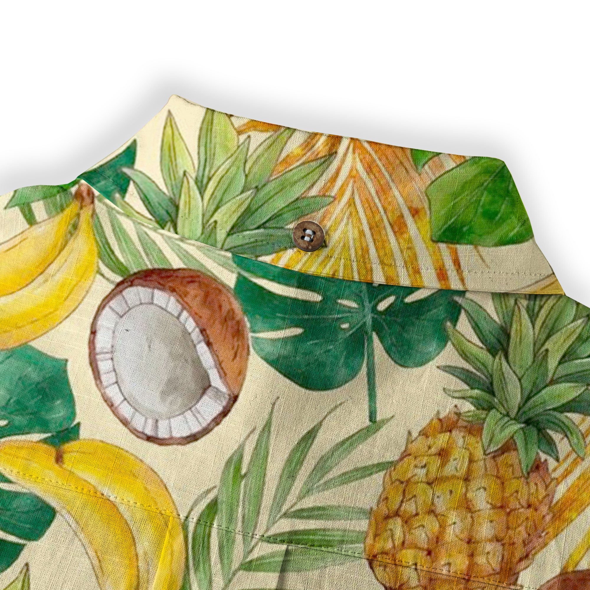 Tropical Fruits Aloha Hawaiian Button Up Long Sleeve Shirt, Summer Beach Aloha Hawaii Shirt - The Palmix