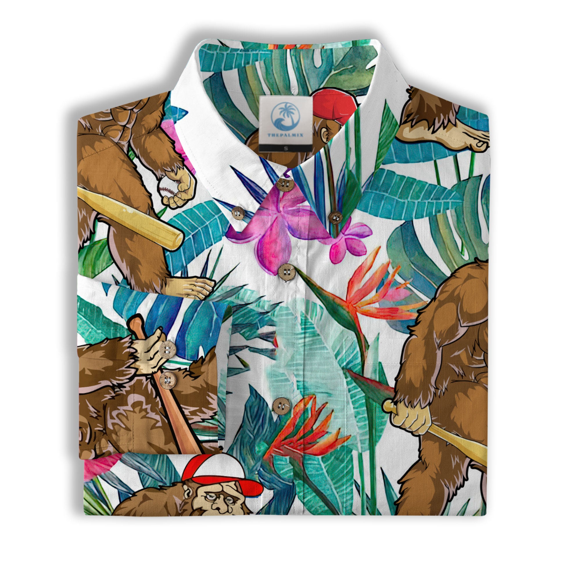 Bigfoot Baseball Hawaiian Shirt, Bigfoot Aloha Hawaii Shirt - The Palmix