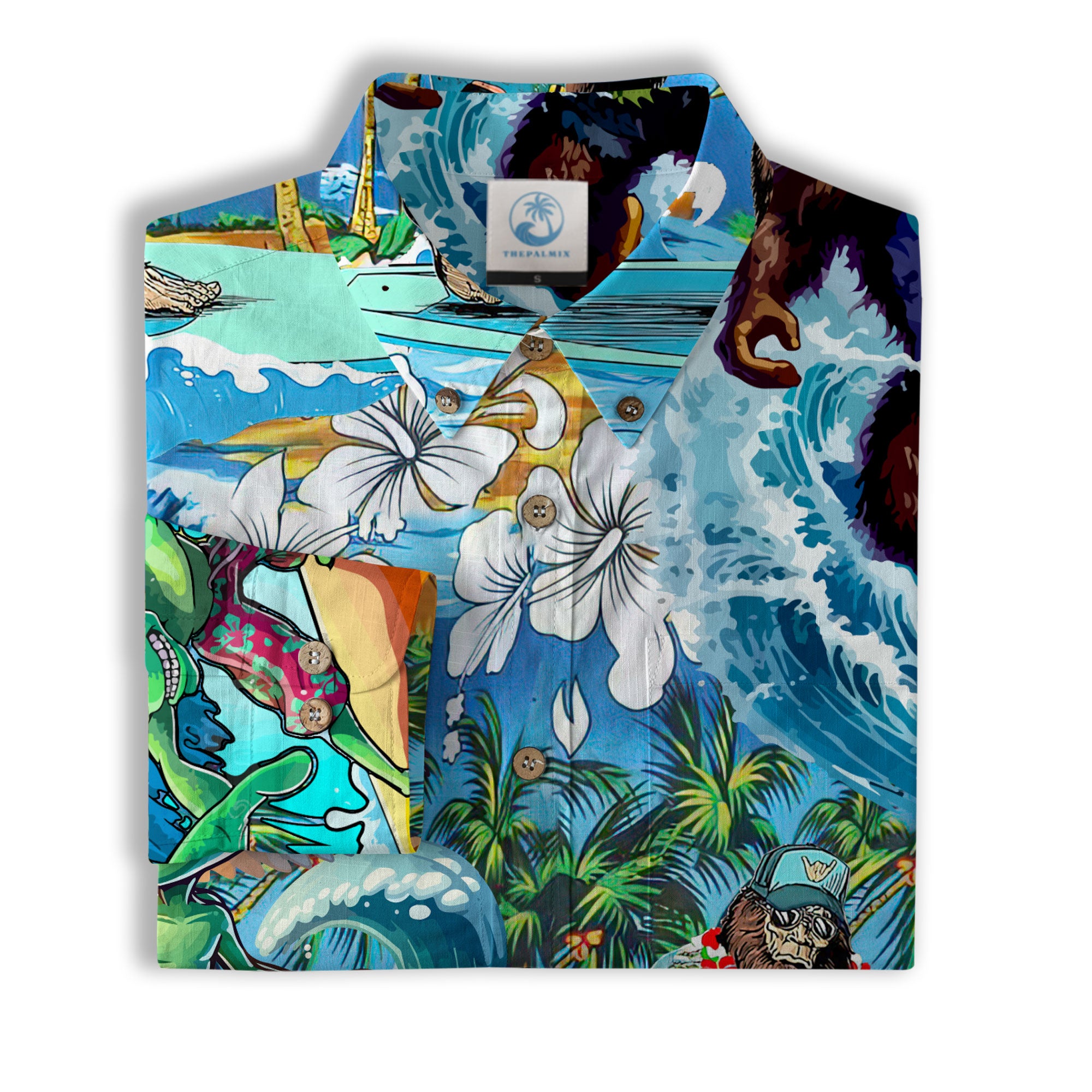 Bigfoot Baseball Hawaiian Shirt, Bigfoot Aloha Hawaii Shirt - The Palmix