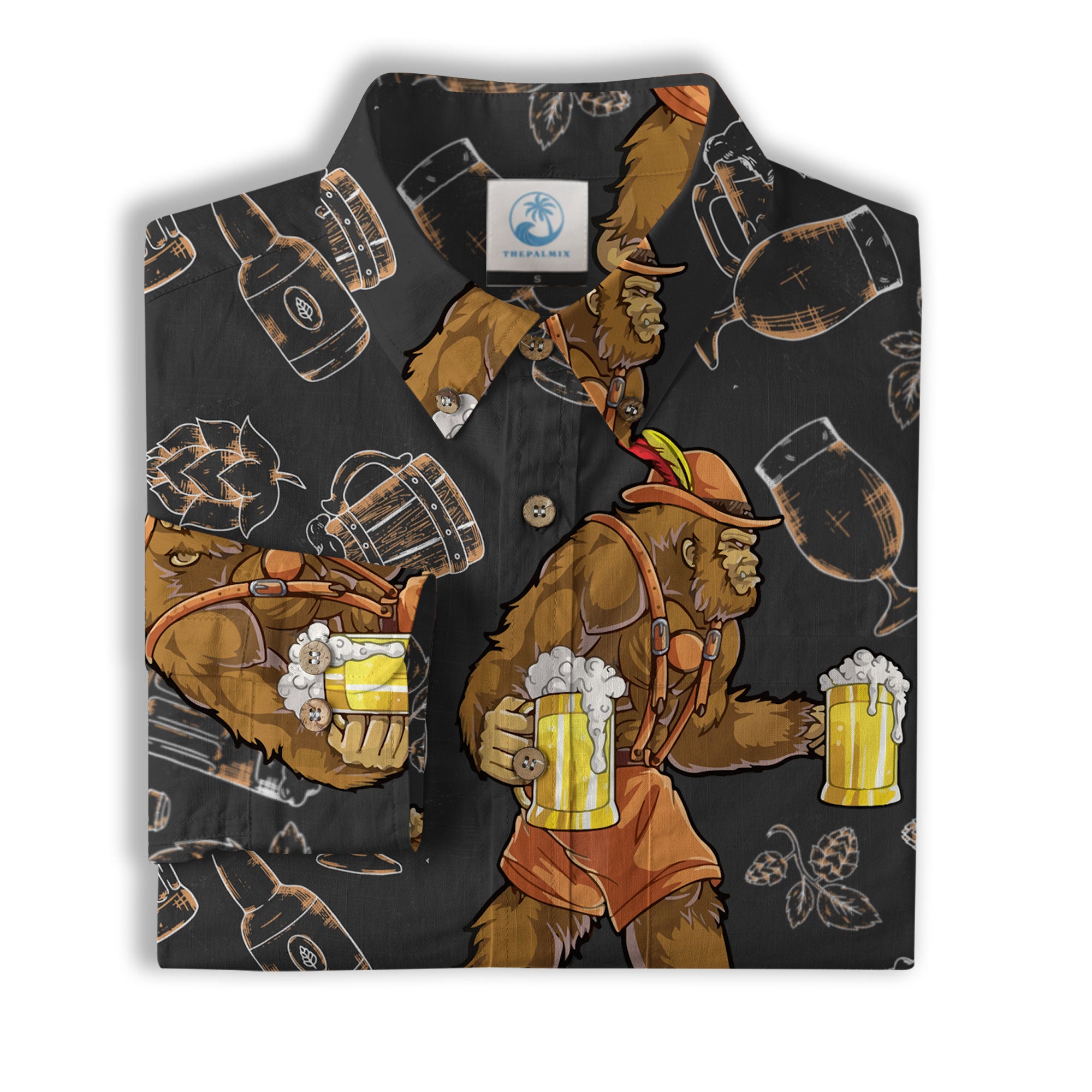 Bigfoot Beer Hawaiian Shirt, Bigfoot Aloha Shirt, Beer Button Up Shirt - The Palmix