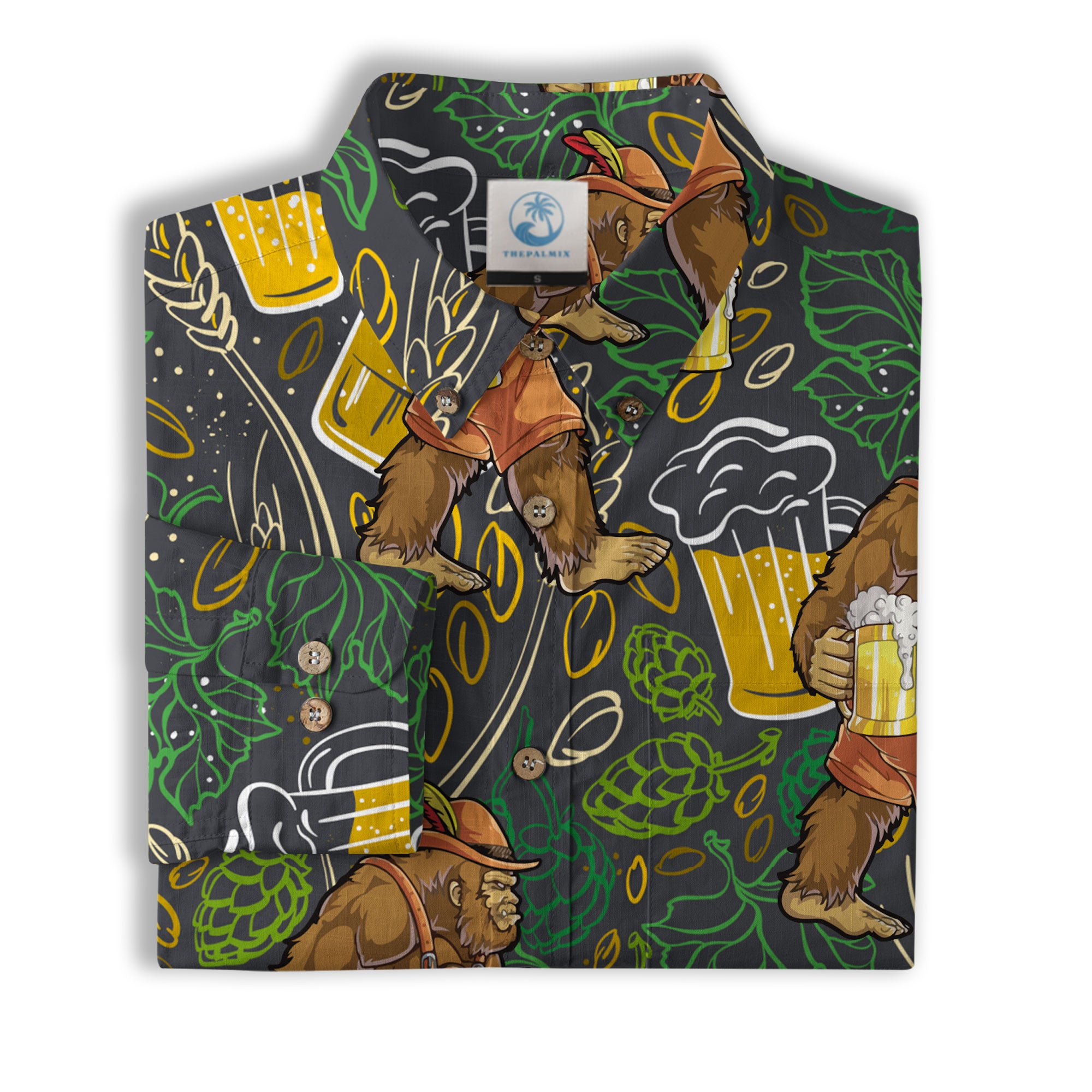 Bigfoot Beer Hawaiian Shirt, Bigfoot Aloha Shirt, Beer Button Down Shirt - The Palmix