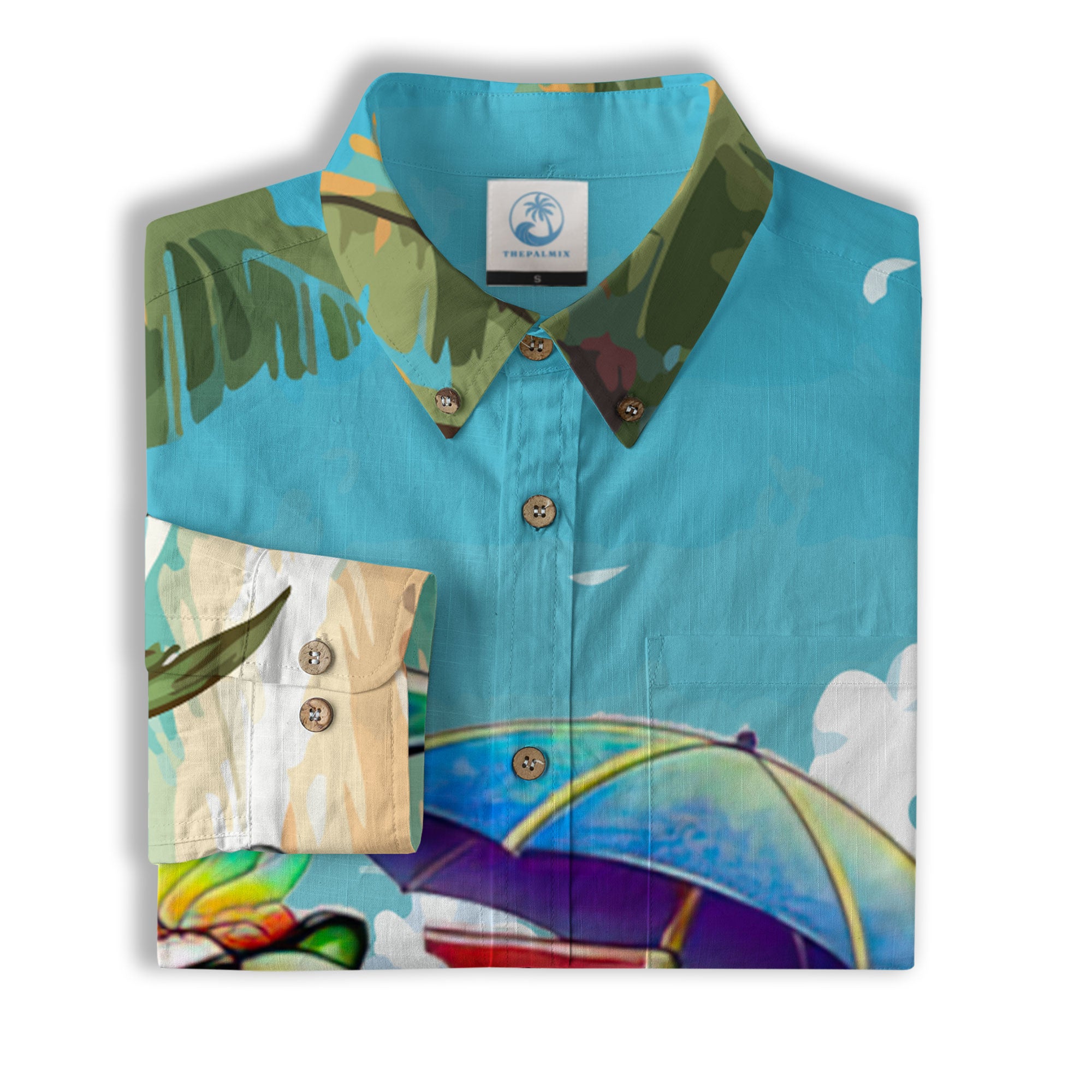 Parrot Hawaiian Long Sleeve Shirt for Men Women, Summer Hawaiian Beach Shirt - The Palmix