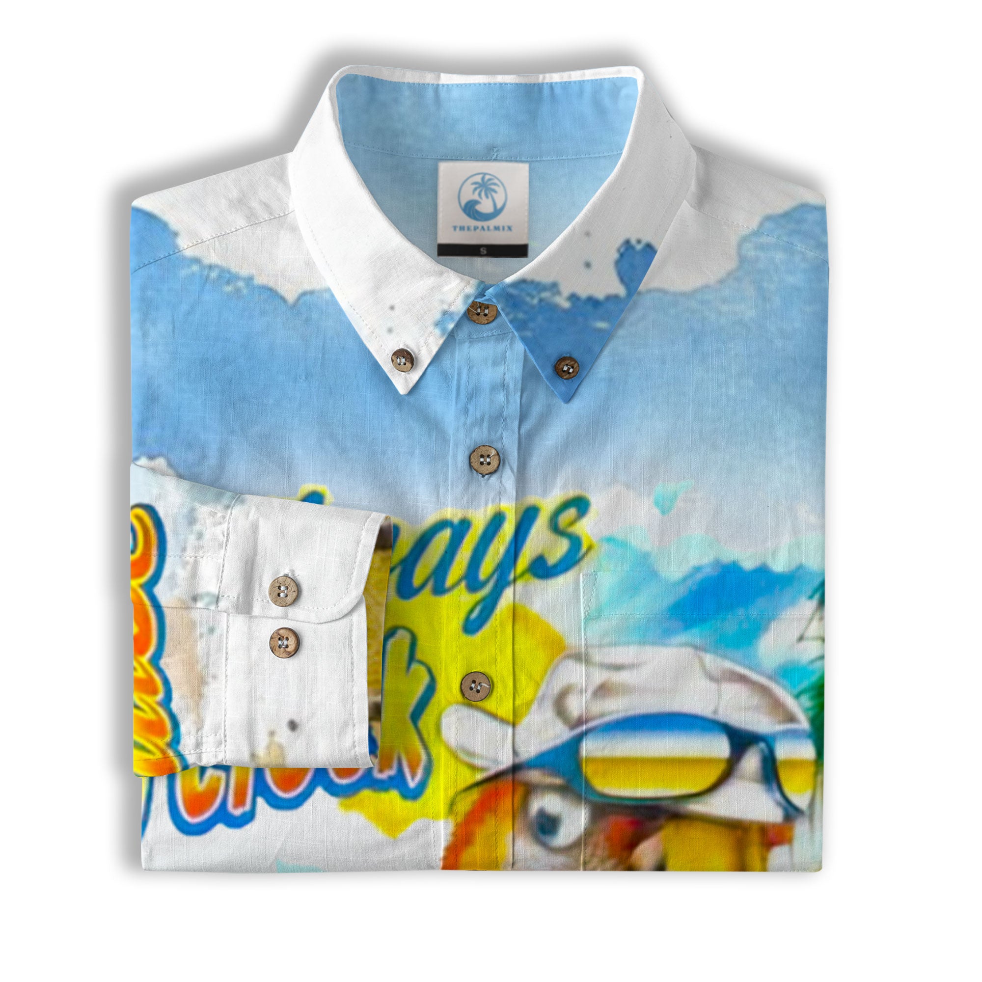 Parrot Hawaiian Long Sleeve Shirt, Parrot Summer Hawaiian Beach Long Shirt - The Palmix