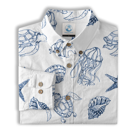 Sea Turtle Hawaiian Shirts for Men Women Youth, Vintage Sea Turtle Aloha Summer Beach Shirt - The Palmix