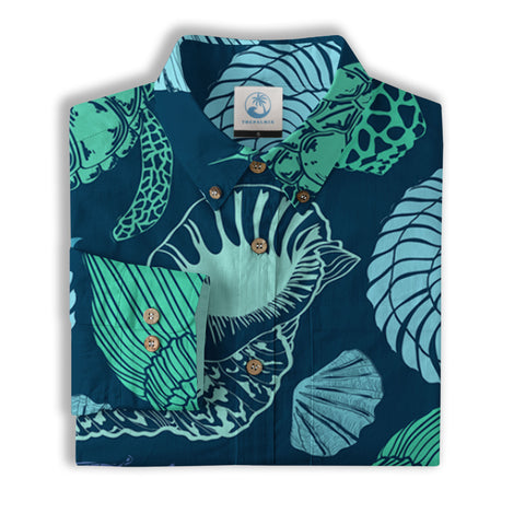 Turtle Aloha Shirt, Turtle Ocean Hawaiian Shirt - The Palmix