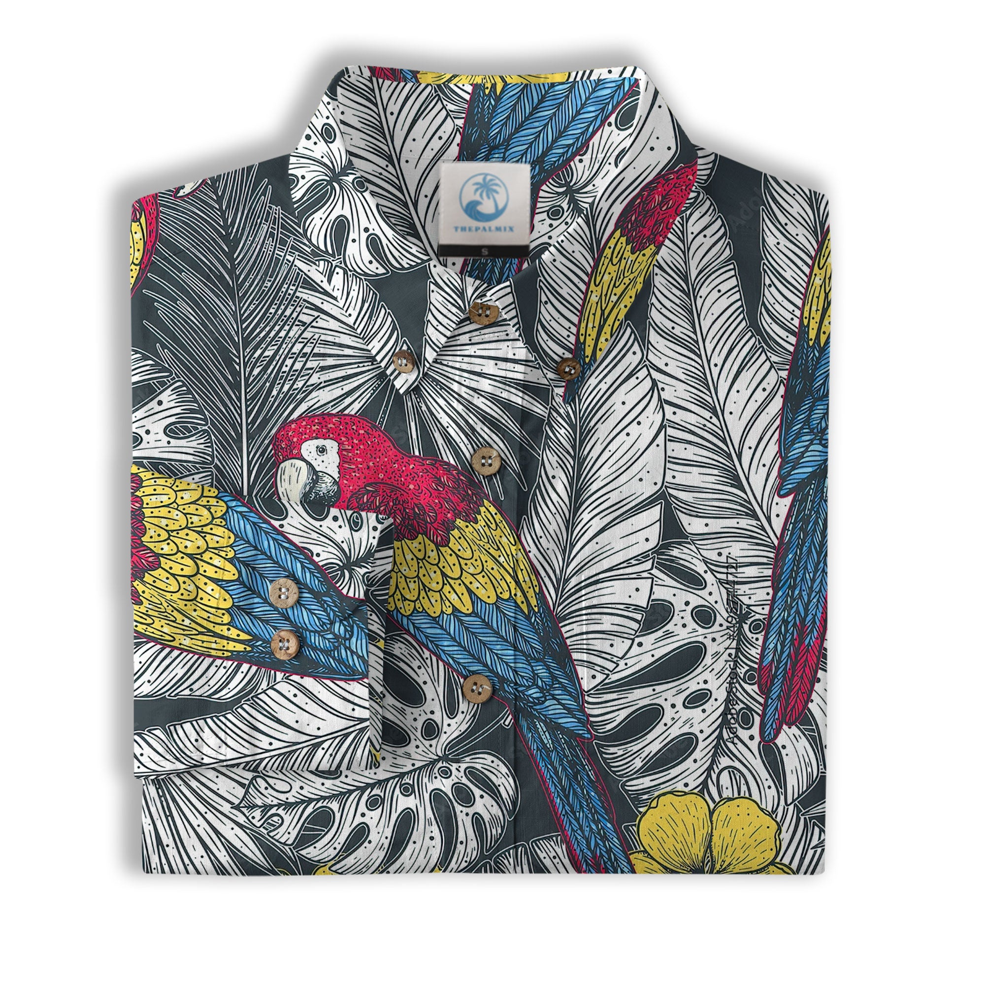 Floral Parrot Summer Beach Hawaiian Shirt, Colorful Parrot Pattern Hawaii Shirt - The Palmix