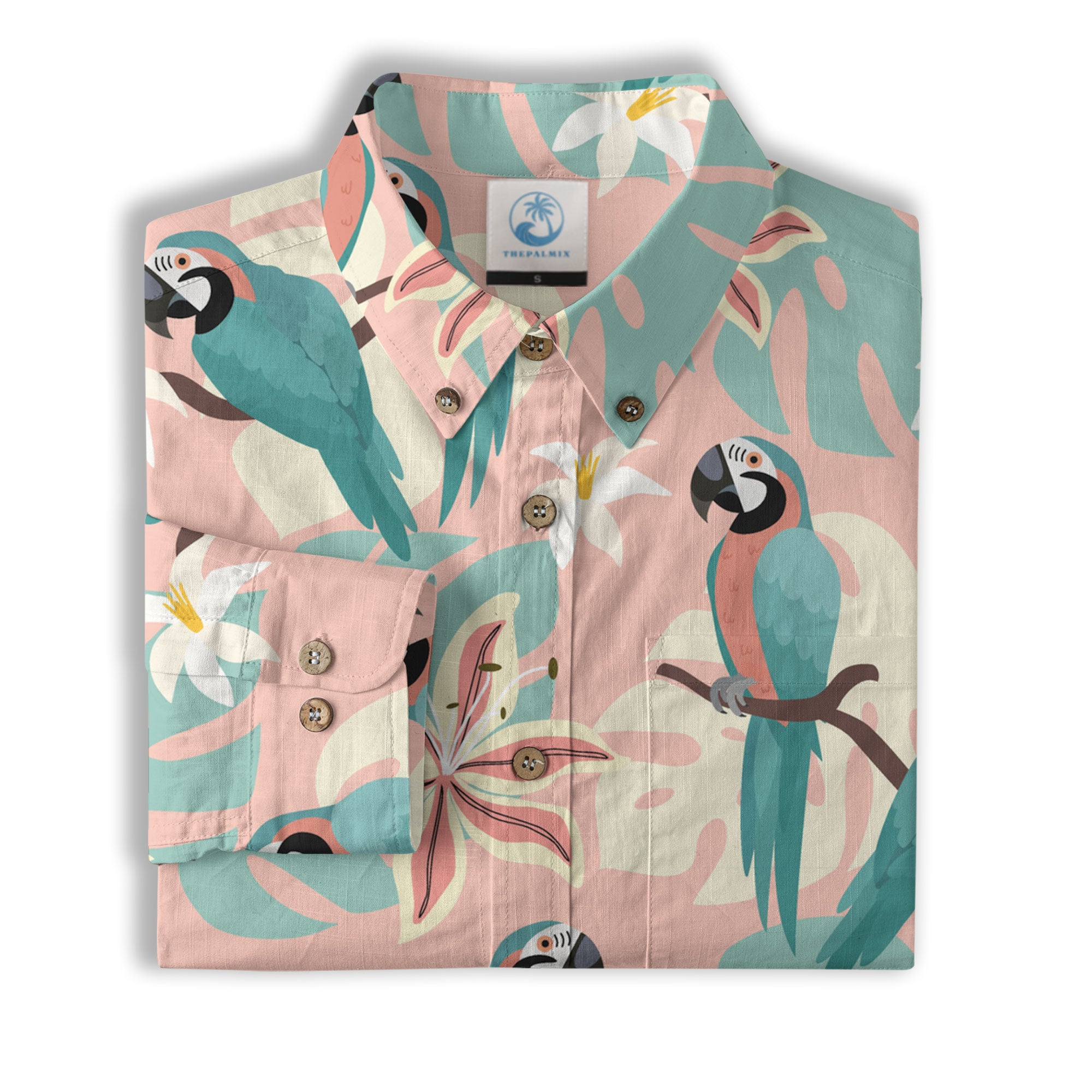 Tropical Parrot Summer Hawaiian Shirt, Colorful Parrot Flowers Pattern Hawaii Shirt - The Palmix