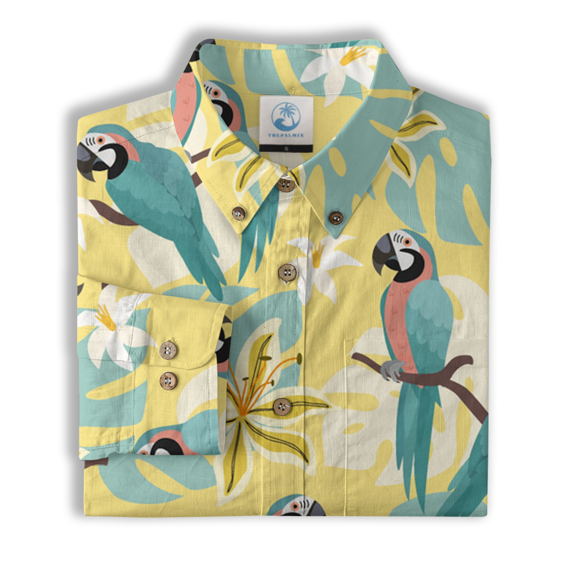Tropical Parrot Summer Hawaiian Shirt, Colorful Parrot Flowers Pattern Hawaii Shirt - The Palmix