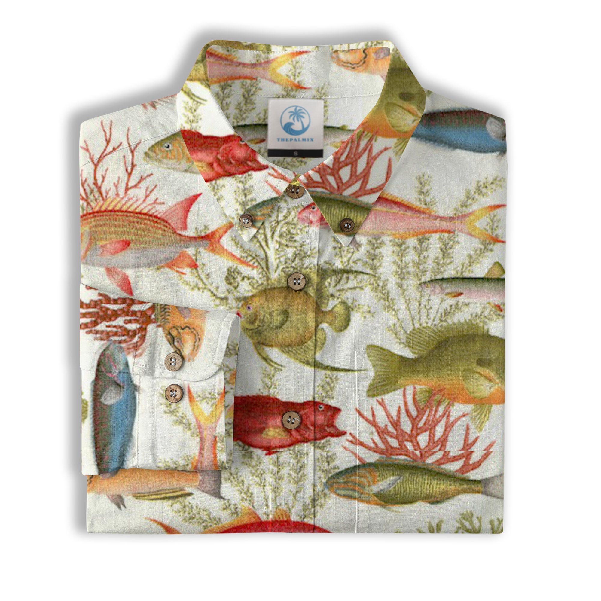 Sea Ocean Fish Women's Hawaiian Shirt, Sea Ocean Fish Print - The Palmix