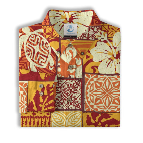 Maori Pattern Short Sleeve Luau Beach Aloha Hawaiian Shirt, Vintage Hawaiian Pattern Shirt - The Palmix
