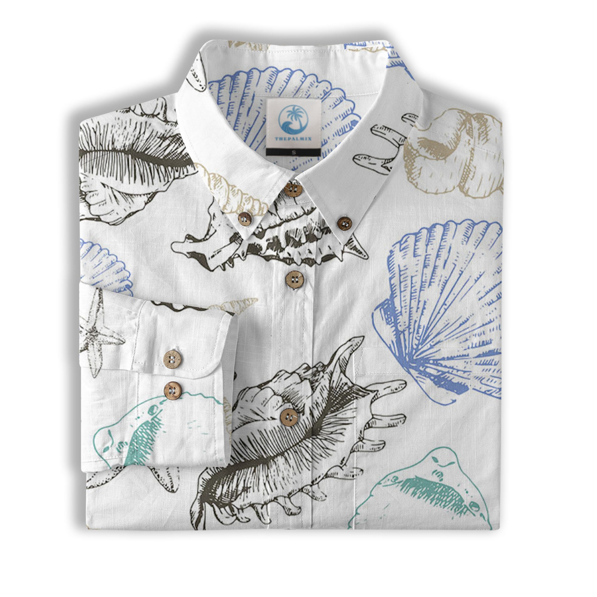 Sea Shells Animal Pattern Hawaii Shirt, Turtle Sea Shells Hawaiian Shirt for Men Women - The Palmix