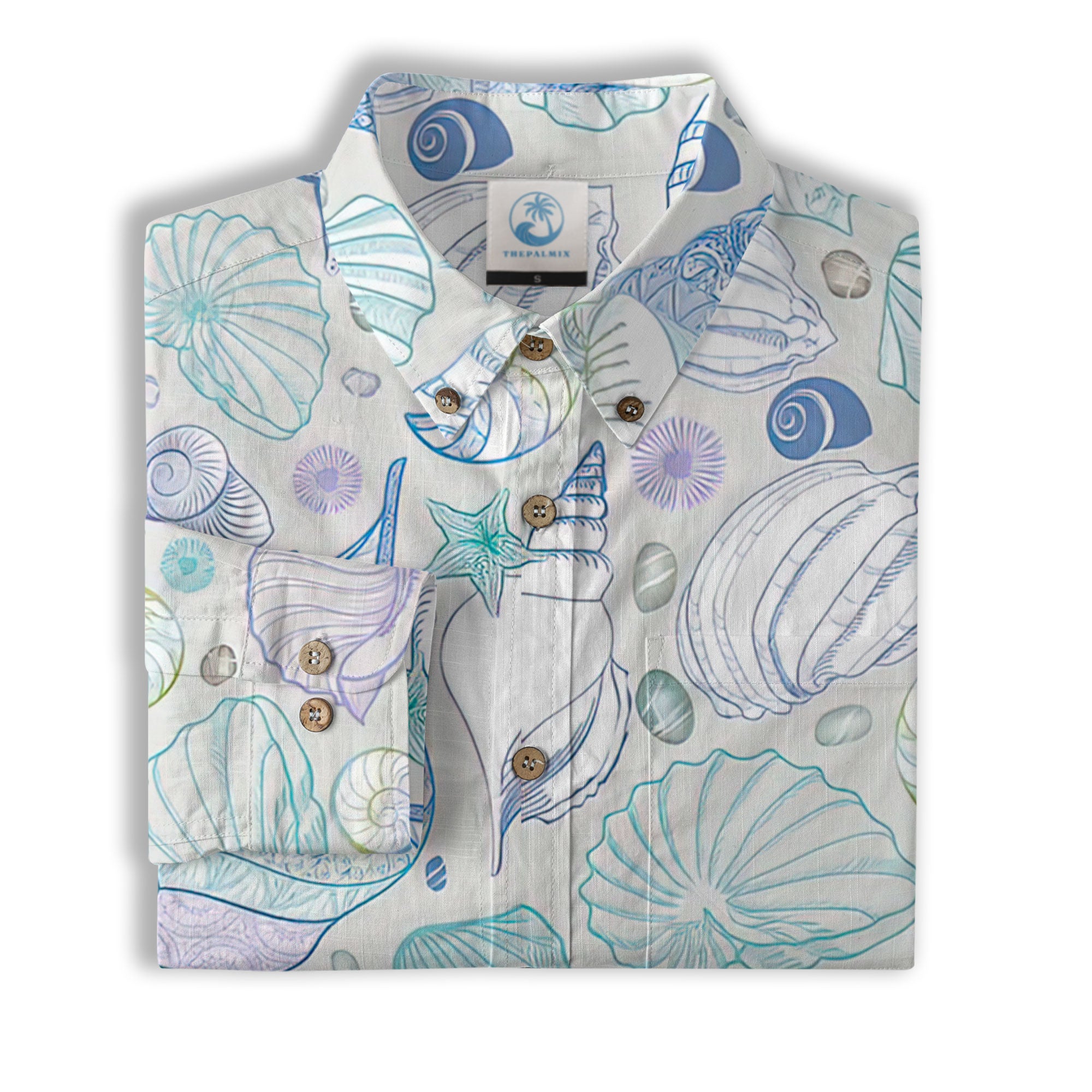 Sea Shells Animal Pattern Hawaii Shirt, Turtle Sea Shells Hawaiian Shirt for Men Women - The Palmix
