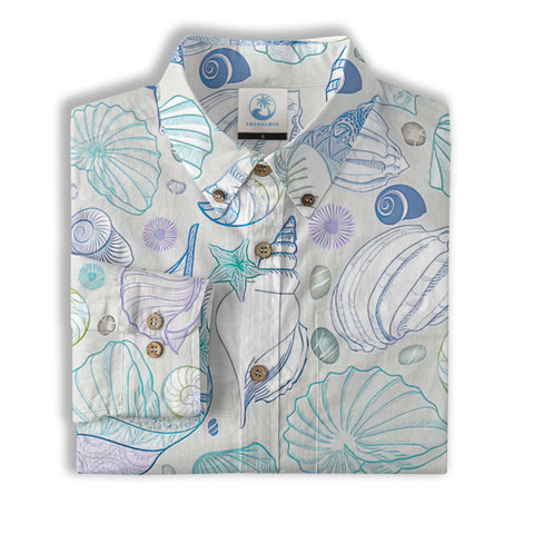 Sea Shells Animal Pattern Hawaii Shirt, Turtle Sea Shells Hawaiian Shirt for Men Women - The Palmix