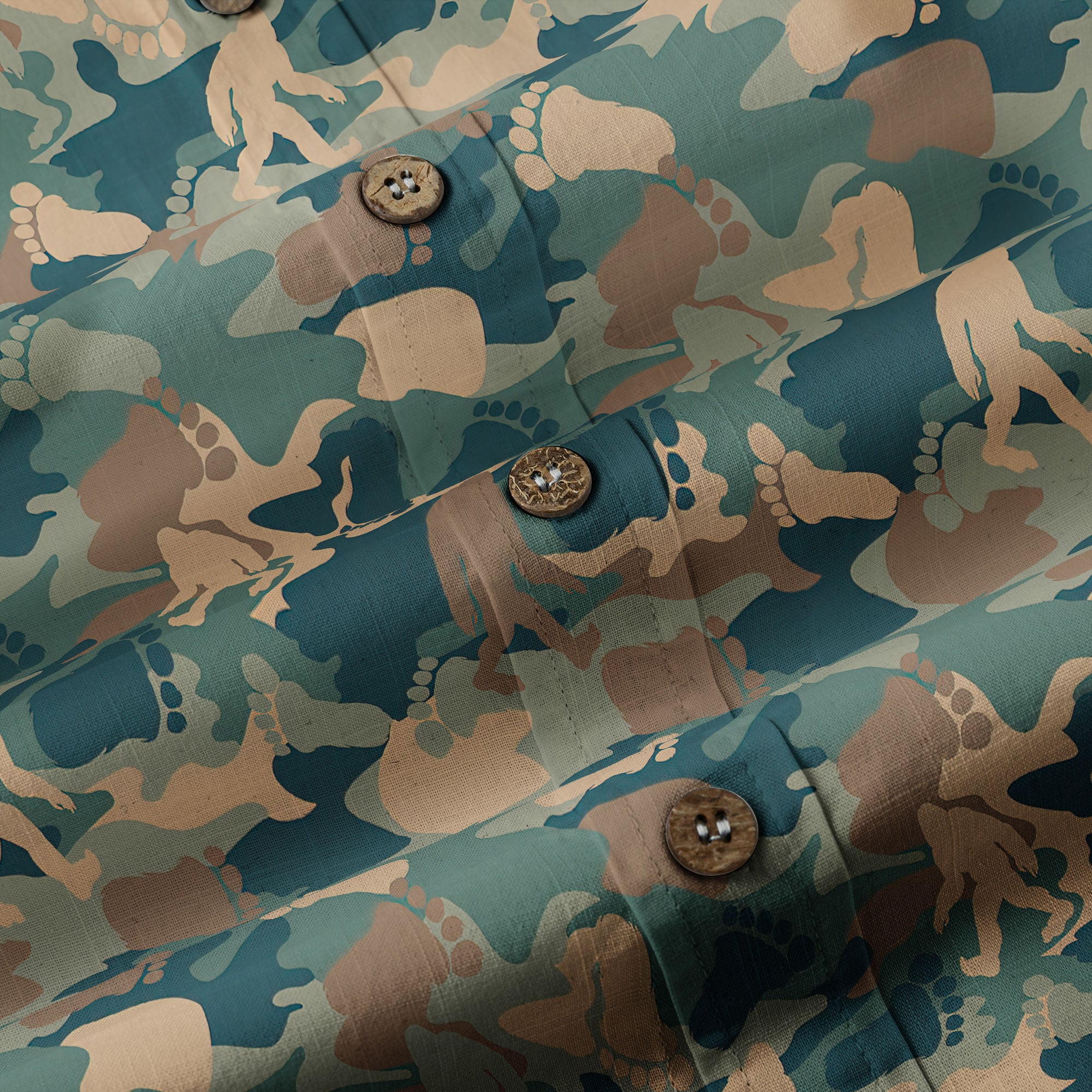 Camo Bigfoot Hawaiian Shirt Men Women, Hibiscus Bigfoot Sasquatch Hawaiian Shirt, Bigfoot Summer Beach Aloha Short Sleeve Button Down - The Palmix