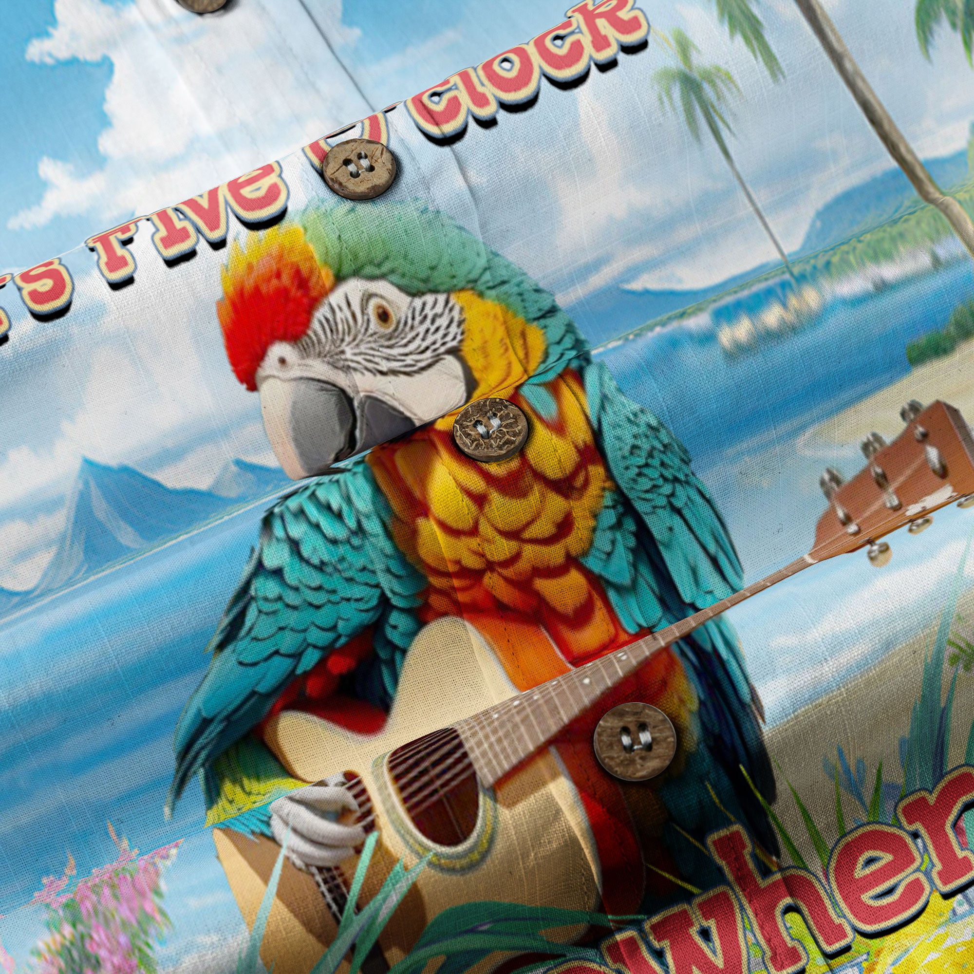 It's Five Oclock Somewhere Hawaii Shirt - Tropical Summer Button Down Mens Hawaiian Shirts - The Palmix